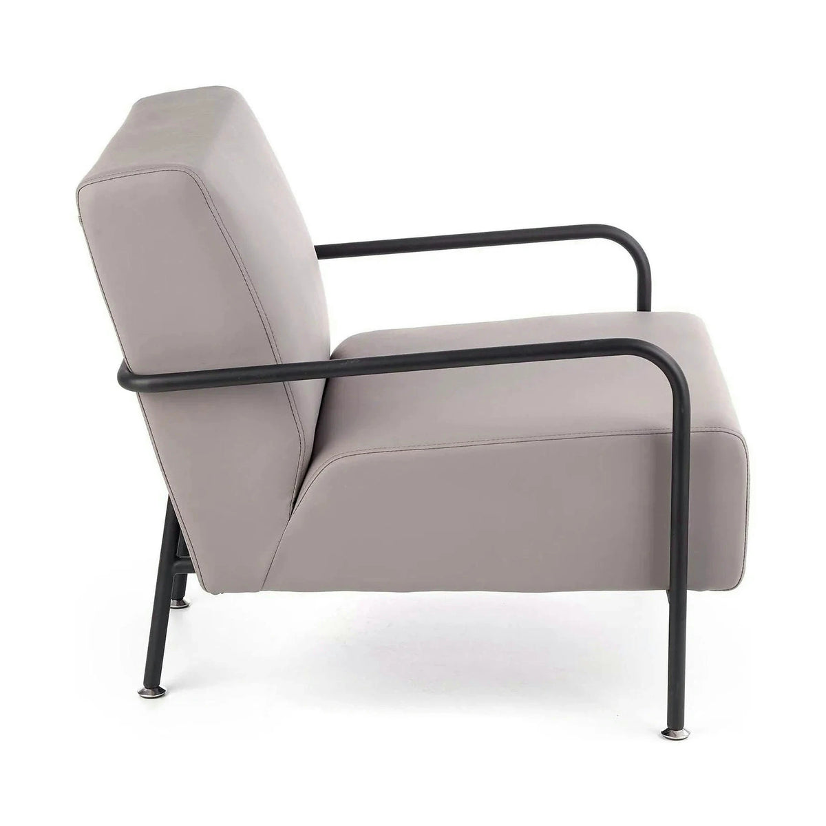 Fotoliu CUPER, gri/negru, piele ecologica/otel, 69x82x75 cm