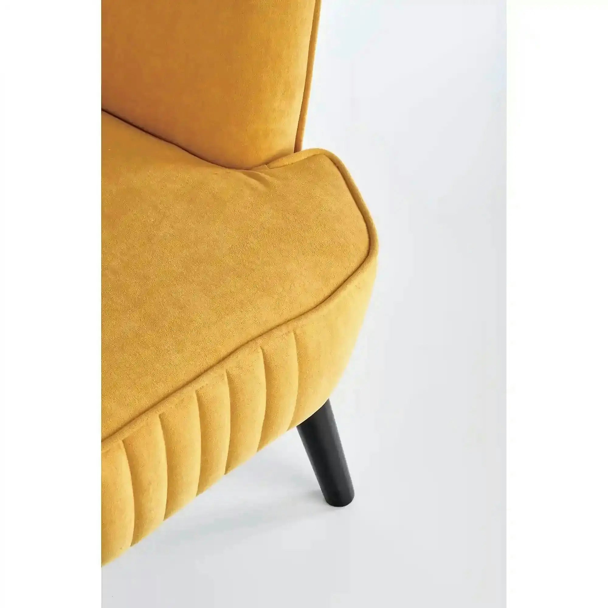 Fotoliu DELGADO, stofa catifelata galben - Bluvel 68, 75x70x100 cm