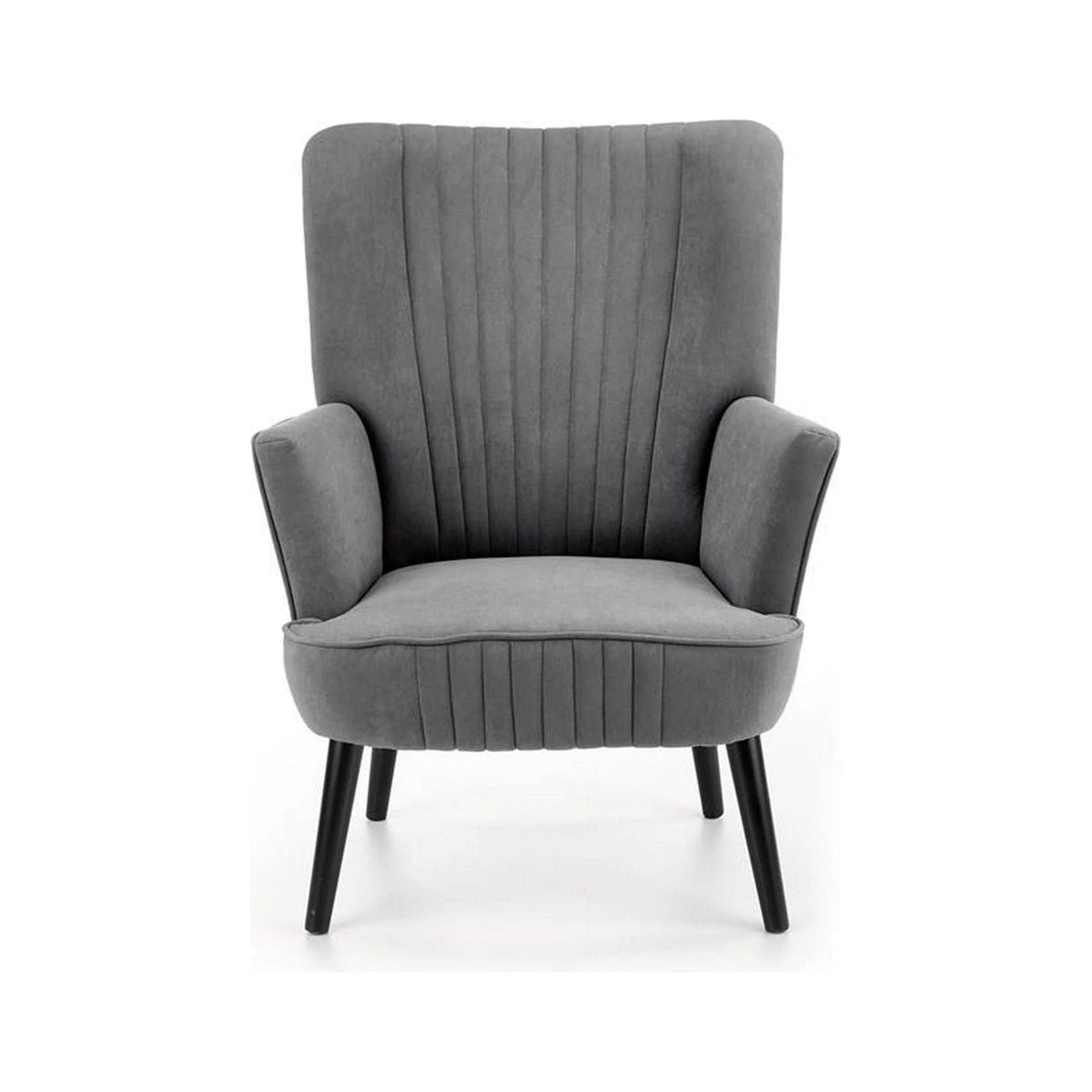 Fotoliu DELGADO, stofa catifelata gri - Bluvel 14, 75x70x100 cm