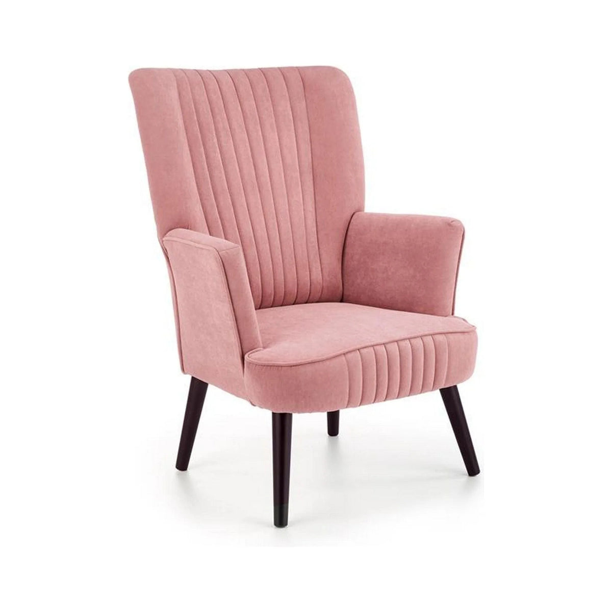 Fotoliu DELGADO, stofa catifelata roz - Bluvel 52, 75x70x100 cm