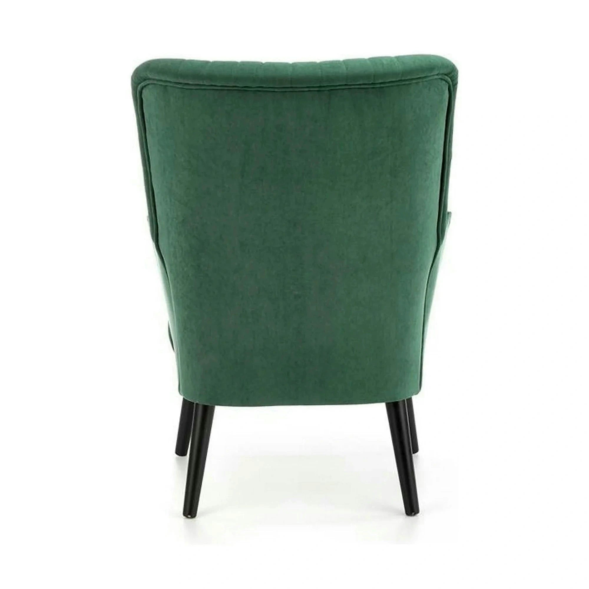 Fotoliu DELGADO, stofa catifelata verde inchis - Bluvel 78, 75x70x100 cm