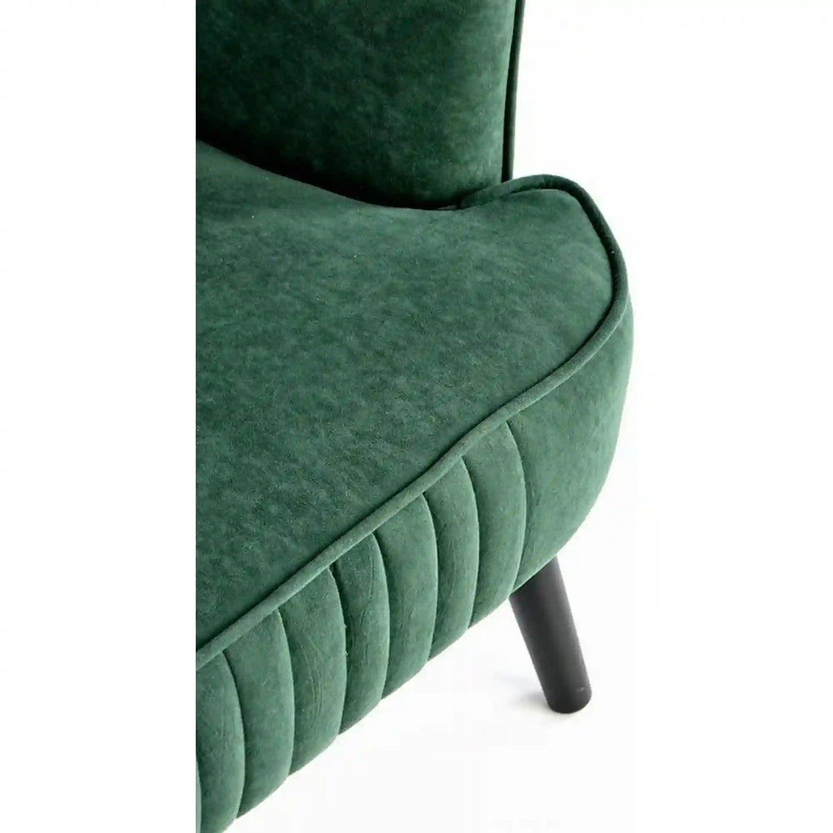 Fotoliu DELGADO, stofa catifelata verde inchis - Bluvel 78, 75x70x100 cm