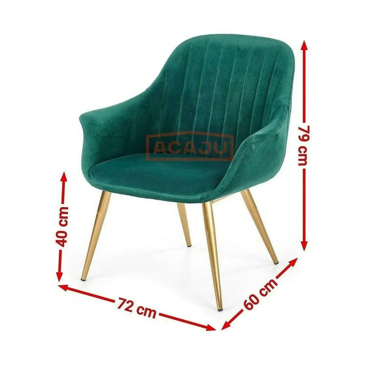 Fotoliu ELEGANCE 2, verde inchis/auriu, stofa/otel, 72x60x79 cm