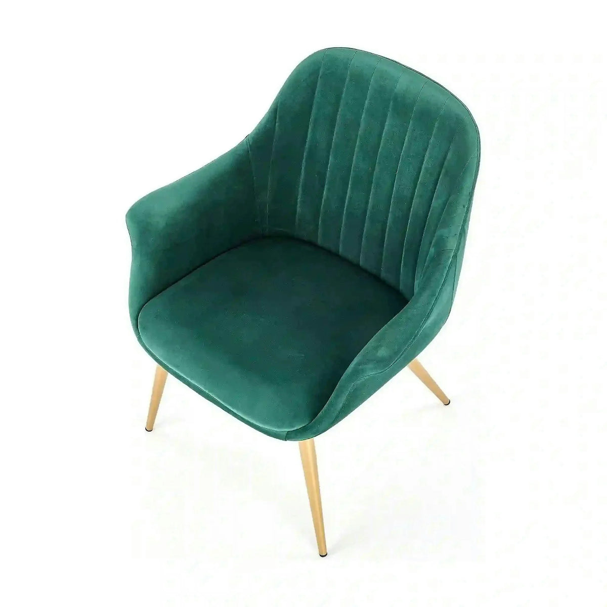 Fotoliu ELEGANCE 2, verde inchis/auriu, stofa/otel, 72x60x79 cm