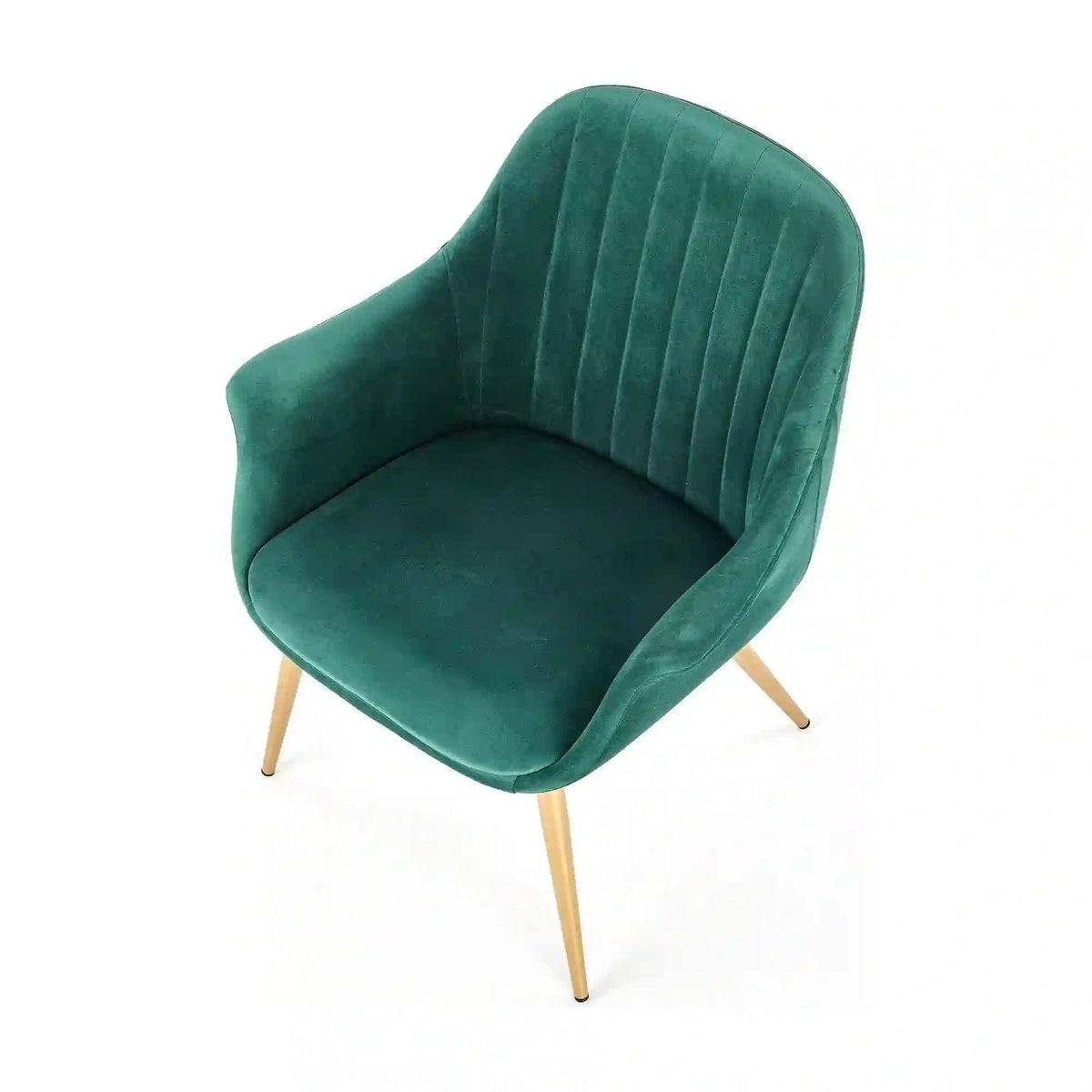 Fotoliu ELEGANCE 2, verde inchis/auriu, stofa/otel, 72x60x79 cm