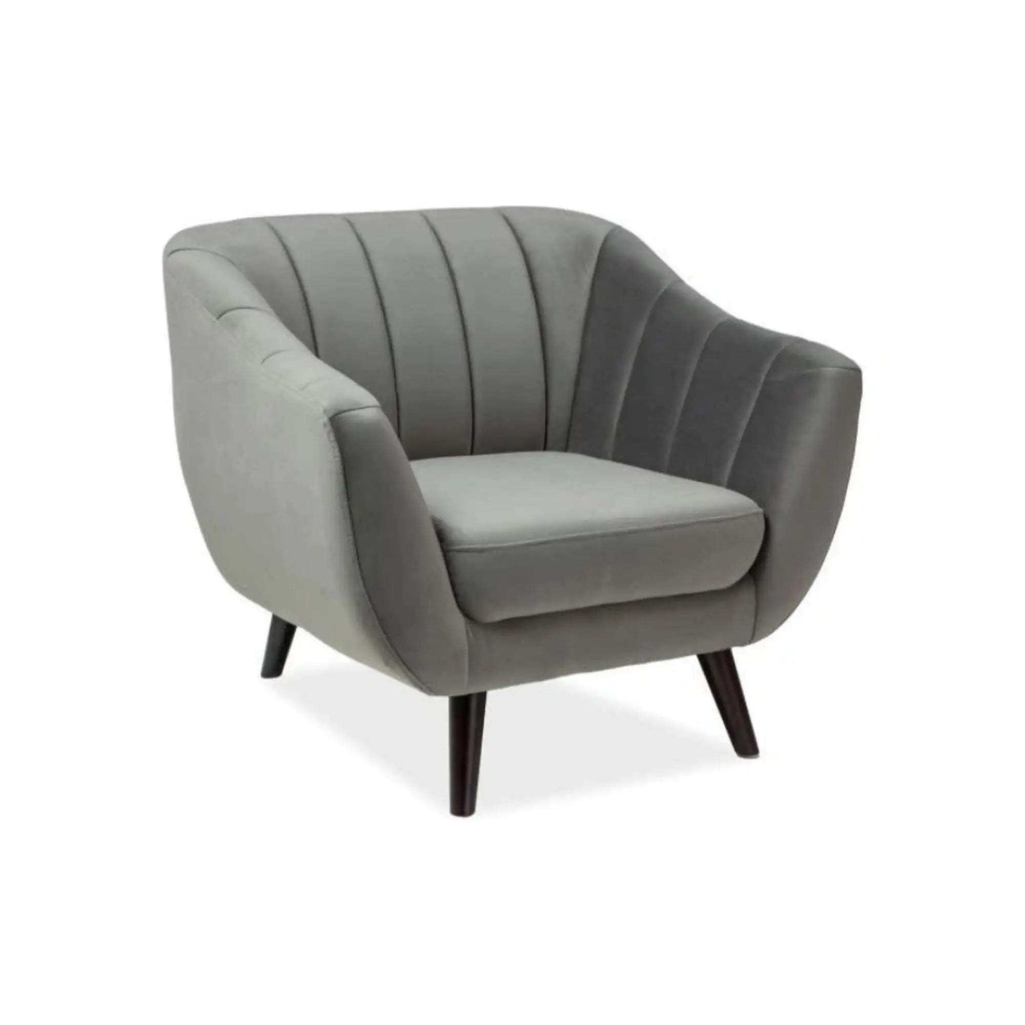 Fotoliu ELITE 1, stofa catifela gri - Bluvel 14, 91x87x83 cm