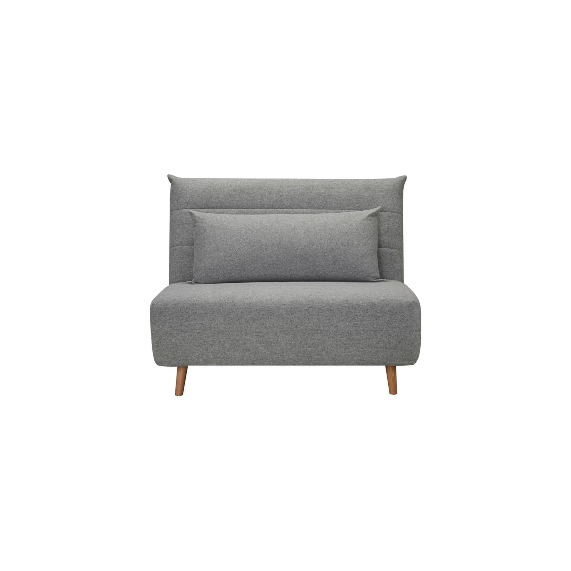 Fotoliu extensibil SPIKE, gri/fag, stofa/lemn, 105x90x80 cm