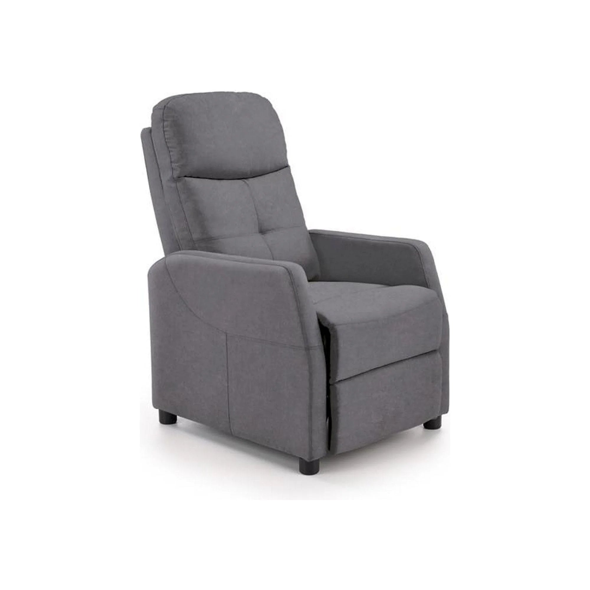 Fotoliu FELIPE 2, stofa catifelata gri - Bluvel 14, 64x84/135x76/103 cm