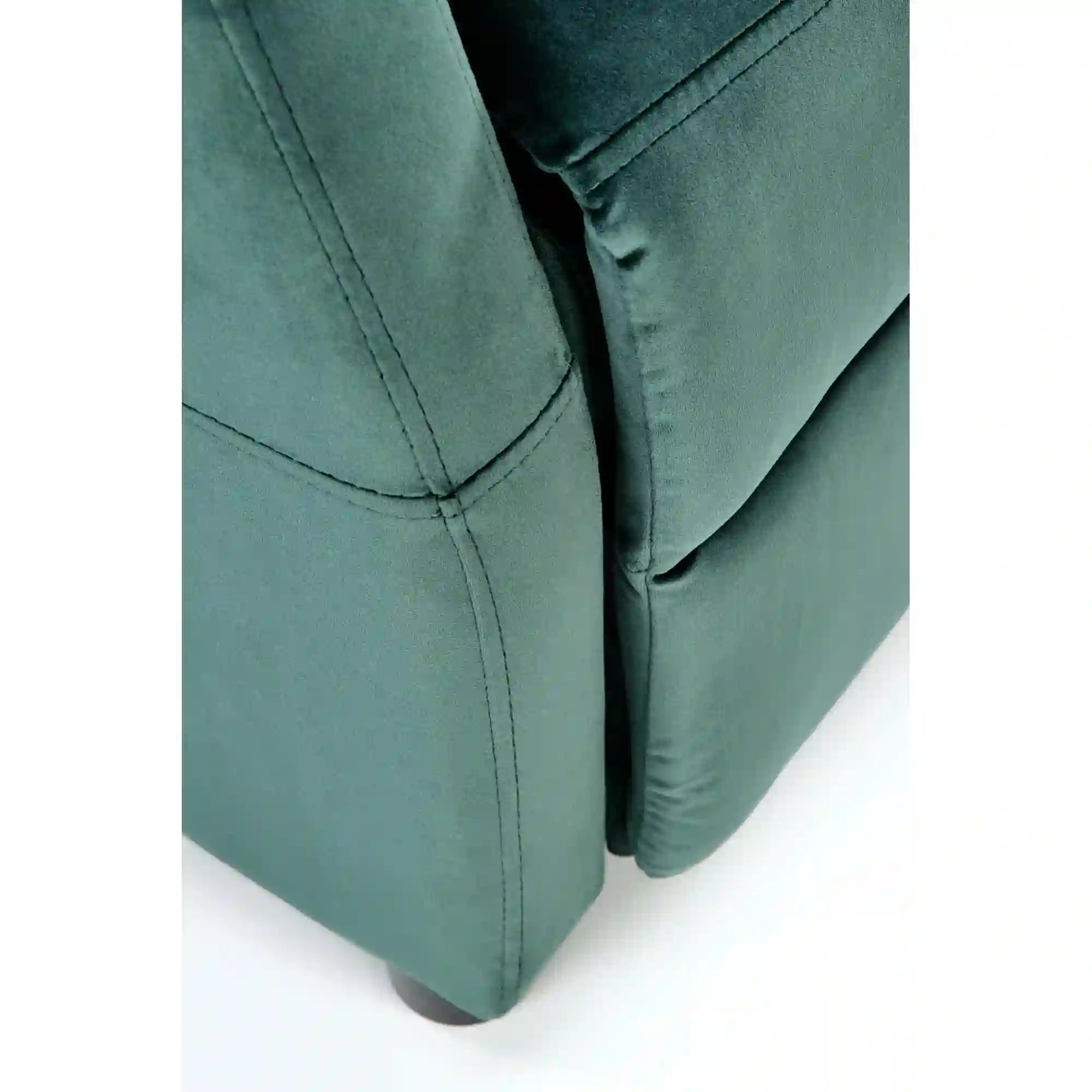 Fotoliu FELIPE 2, verde inchis/negru, stofa catifelata/plastic, 64x84/135x76/103 cm