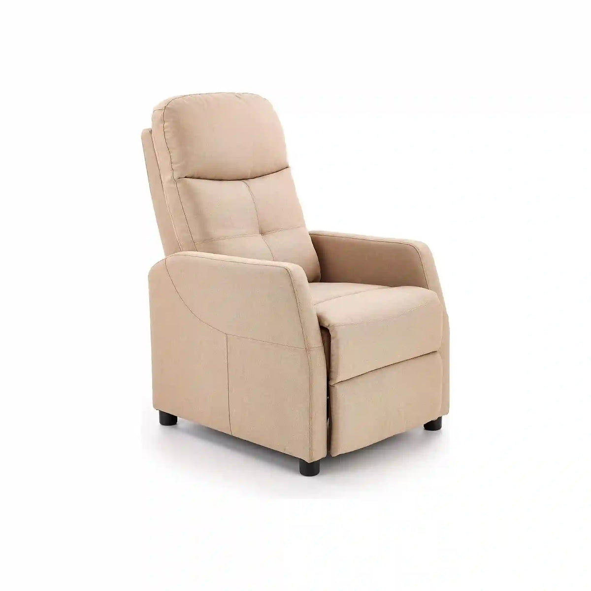 Fotoliu FELIPE, bej/negru, stofa/plastic, 64x84/135x76/103 cm