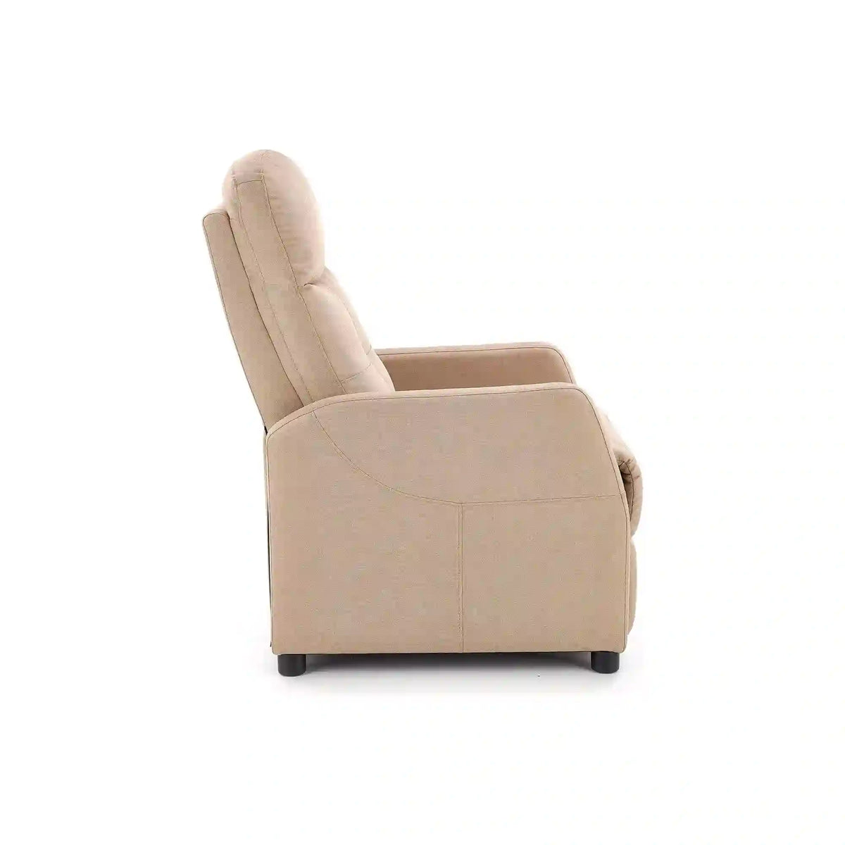 Fotoliu FELIPE, bej/negru, stofa/plastic, 64x84/135x76/103 cm