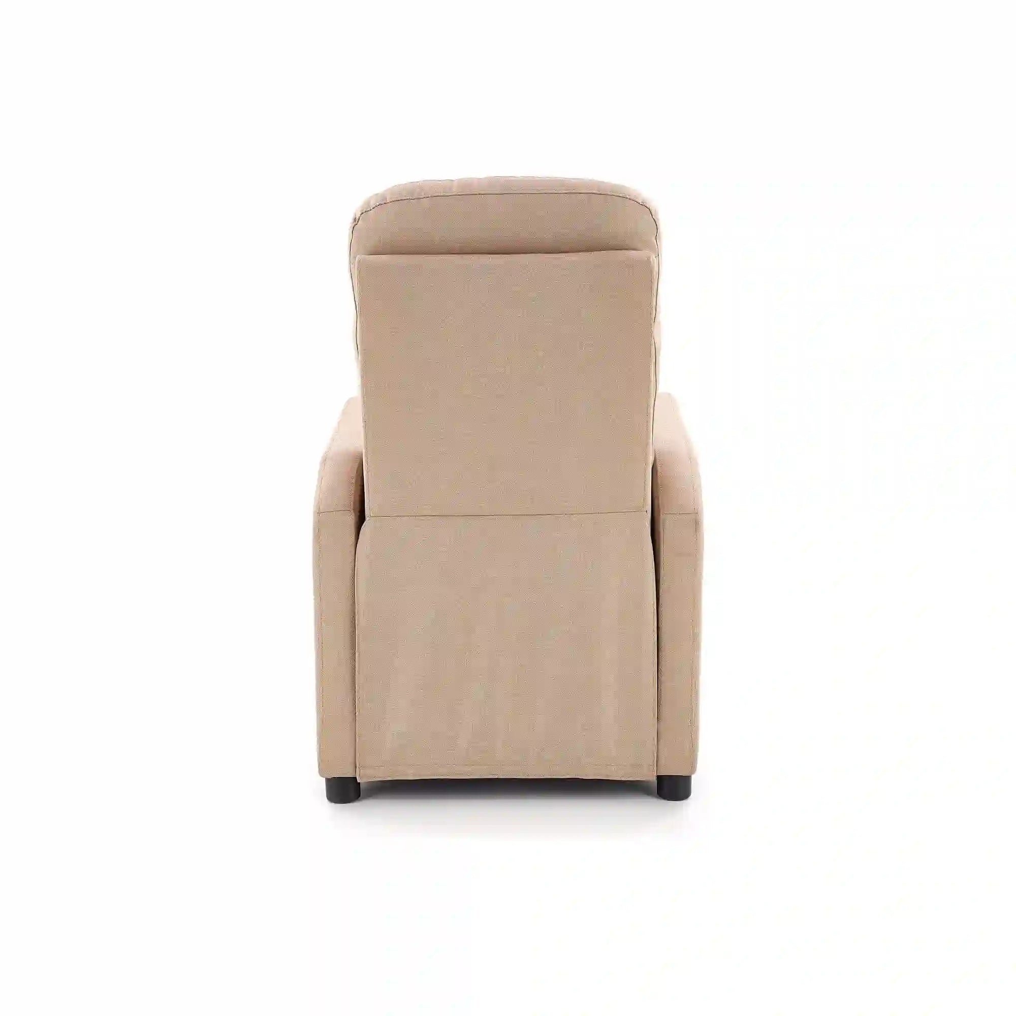 Fotoliu FELIPE, bej/negru, stofa/plastic, 64x84/135x76/103 cm