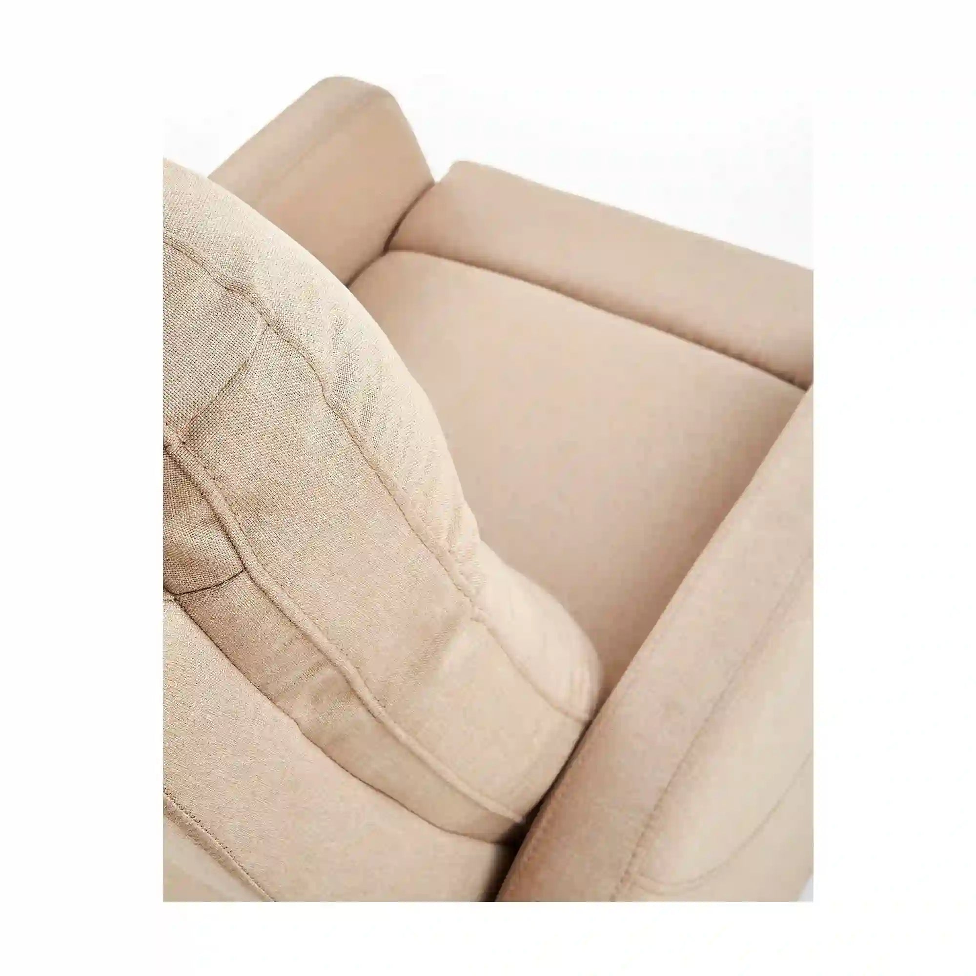 Fotoliu FELIPE, bej/negru, stofa/plastic, 64x84/135x76/103 cm