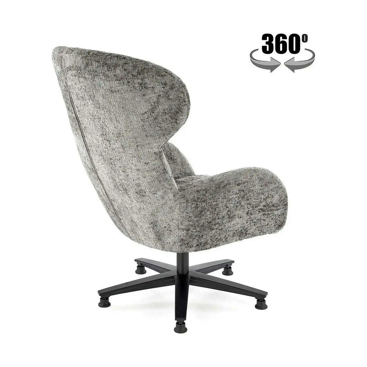 Fotoliu FRANCO, gri/negru, stofa clasica/metal, 80x83x104 cm