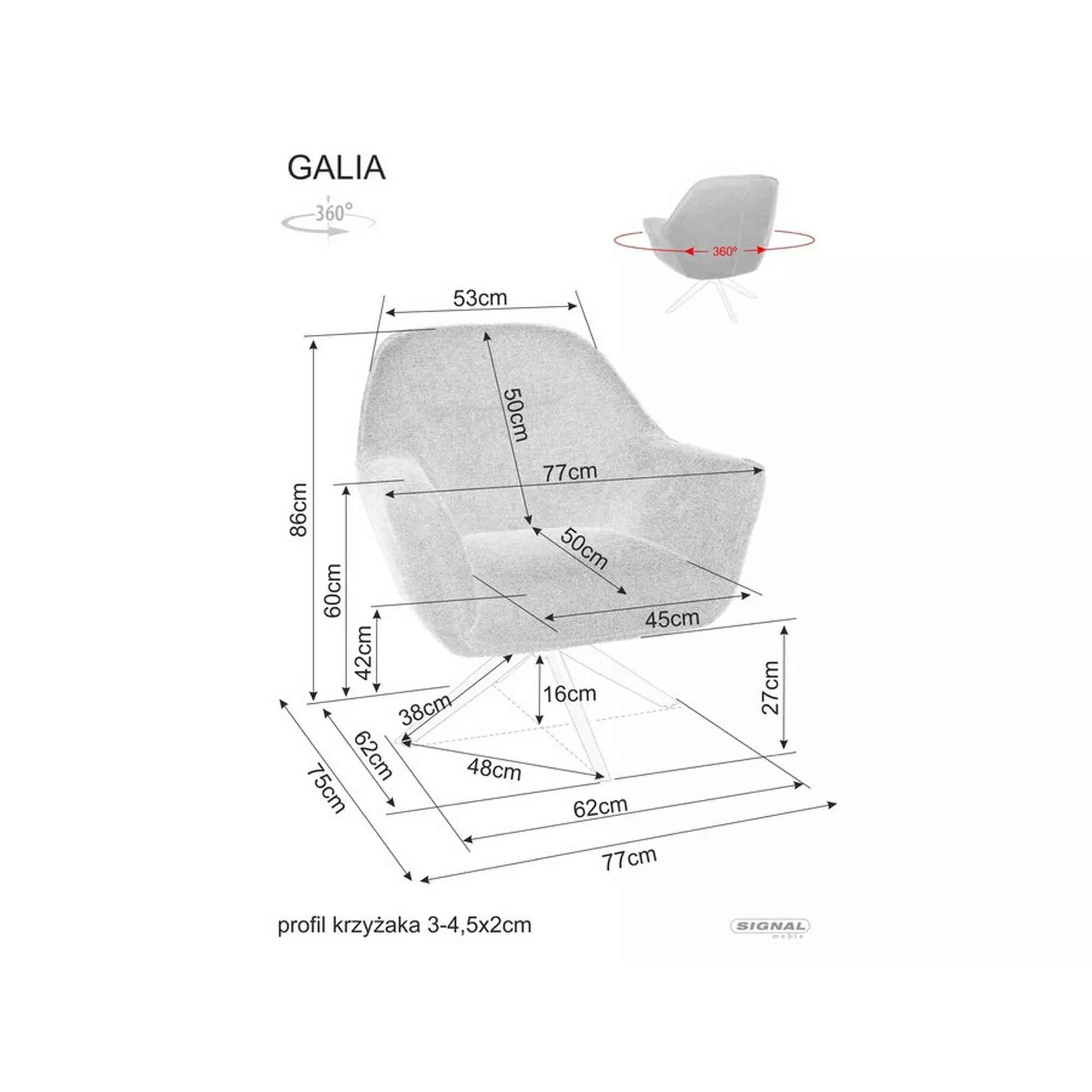 Fotoliu GALIA, stofa clasica bej - Brego 34, 77x75x86 cm