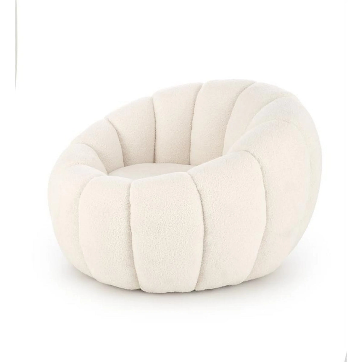 Fotoliu GASPAR, crem, stofa buclata, 90x95x60 cm