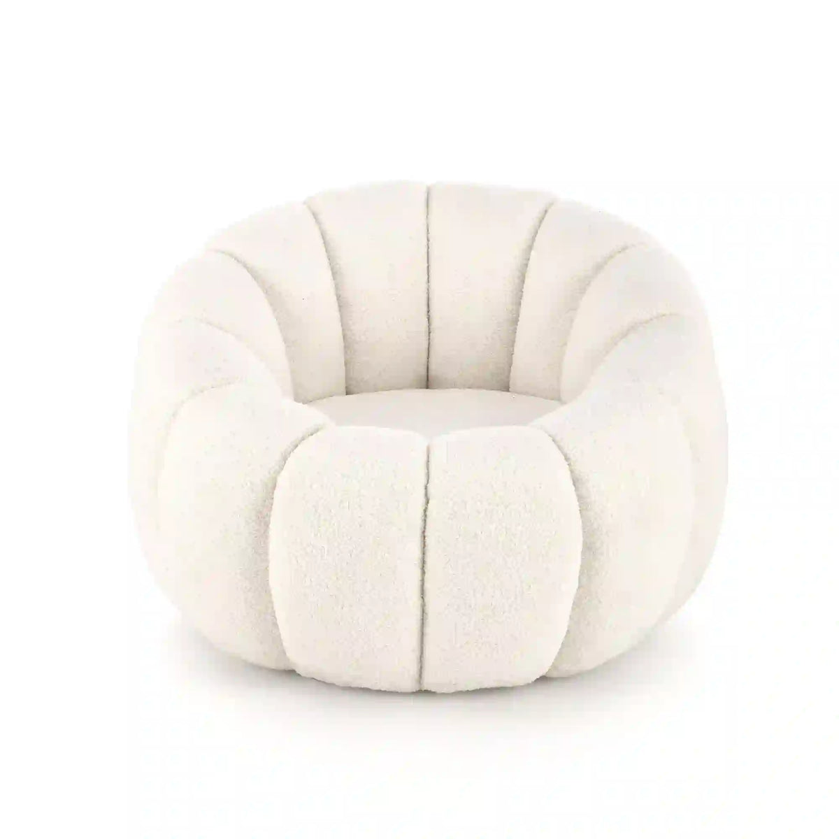 Fotoliu GASPAR, crem, stofa buclata, 90x95x60 cm