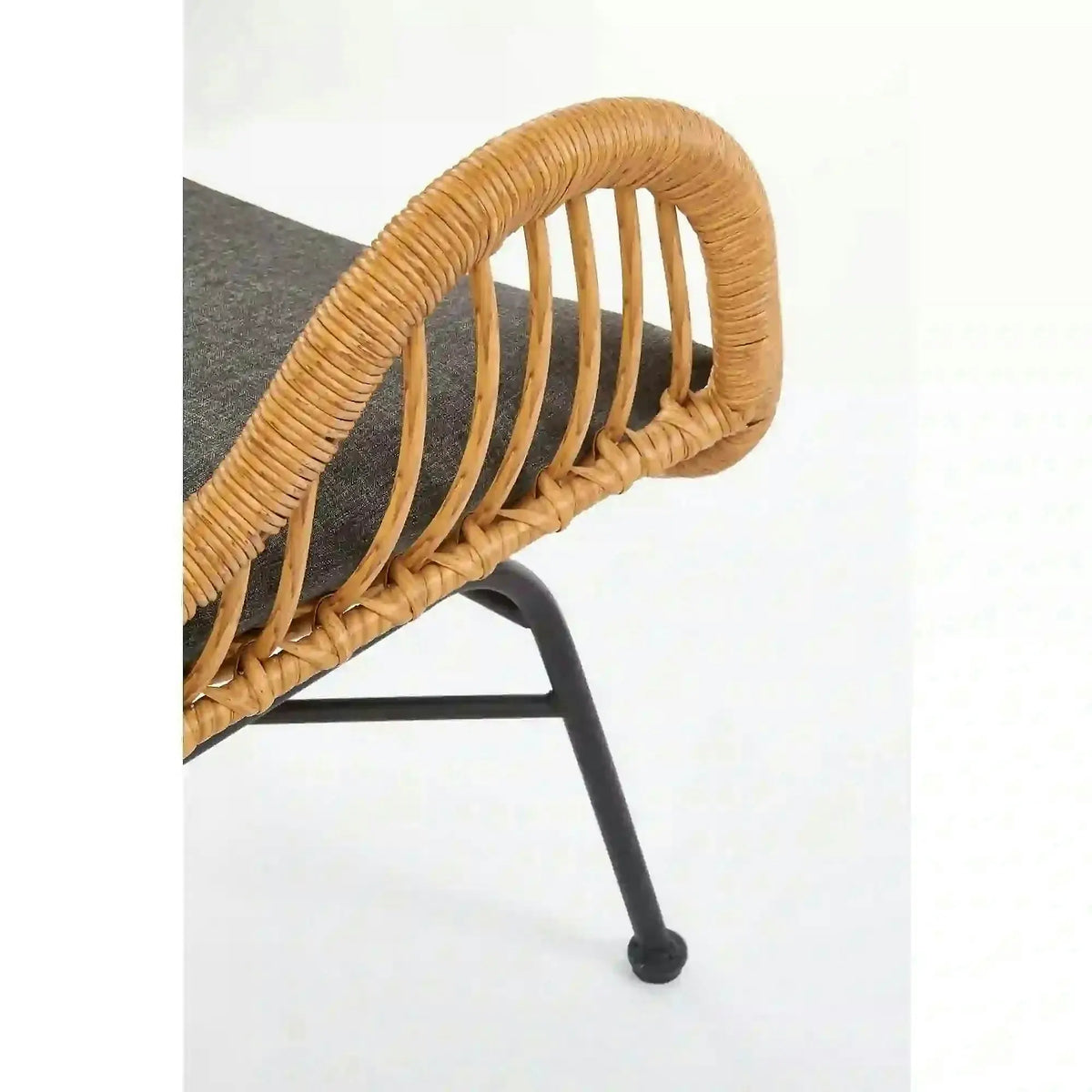 Fotoliu gradina IKARO, bej/gri, rattan sintetic/otel, 69x58x93x42 cm