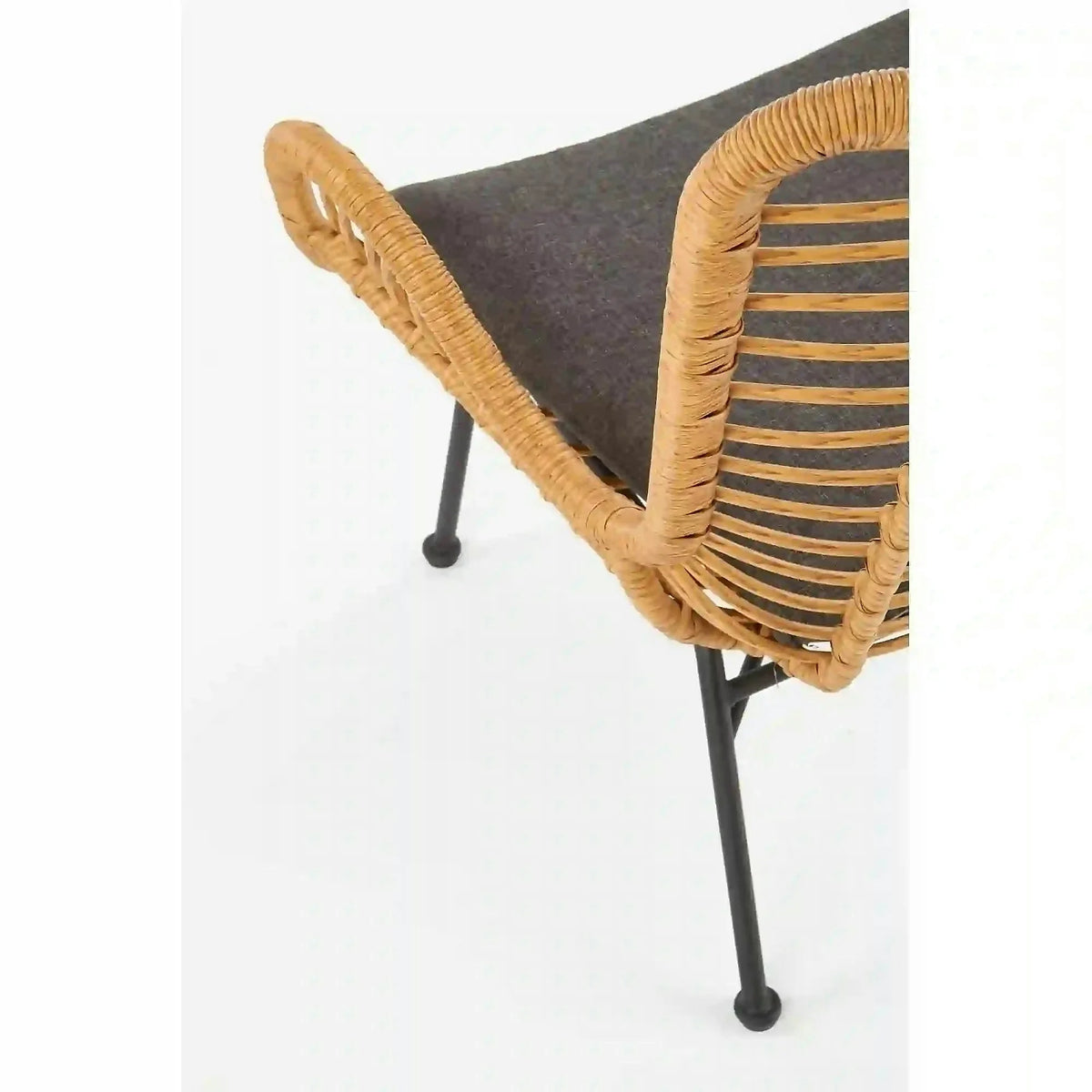 Fotoliu gradina IKARO, bej/gri, rattan sintetic/otel, 69x58x93x42 cm