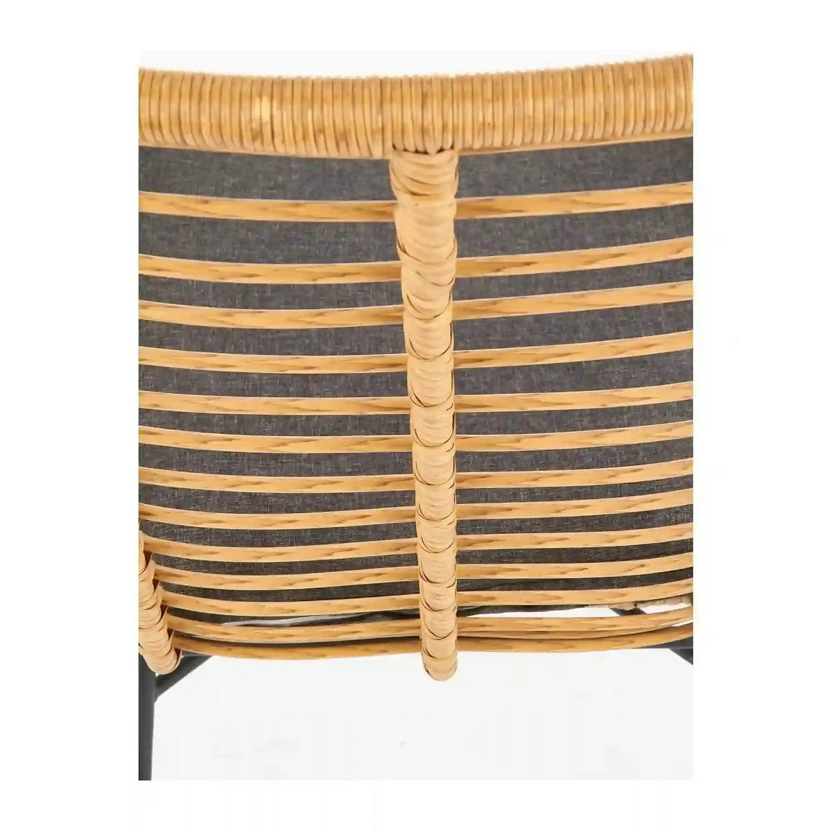 Fotoliu gradina IKARO, bej/gri, rattan sintetic/otel, 69x58x93x42 cm