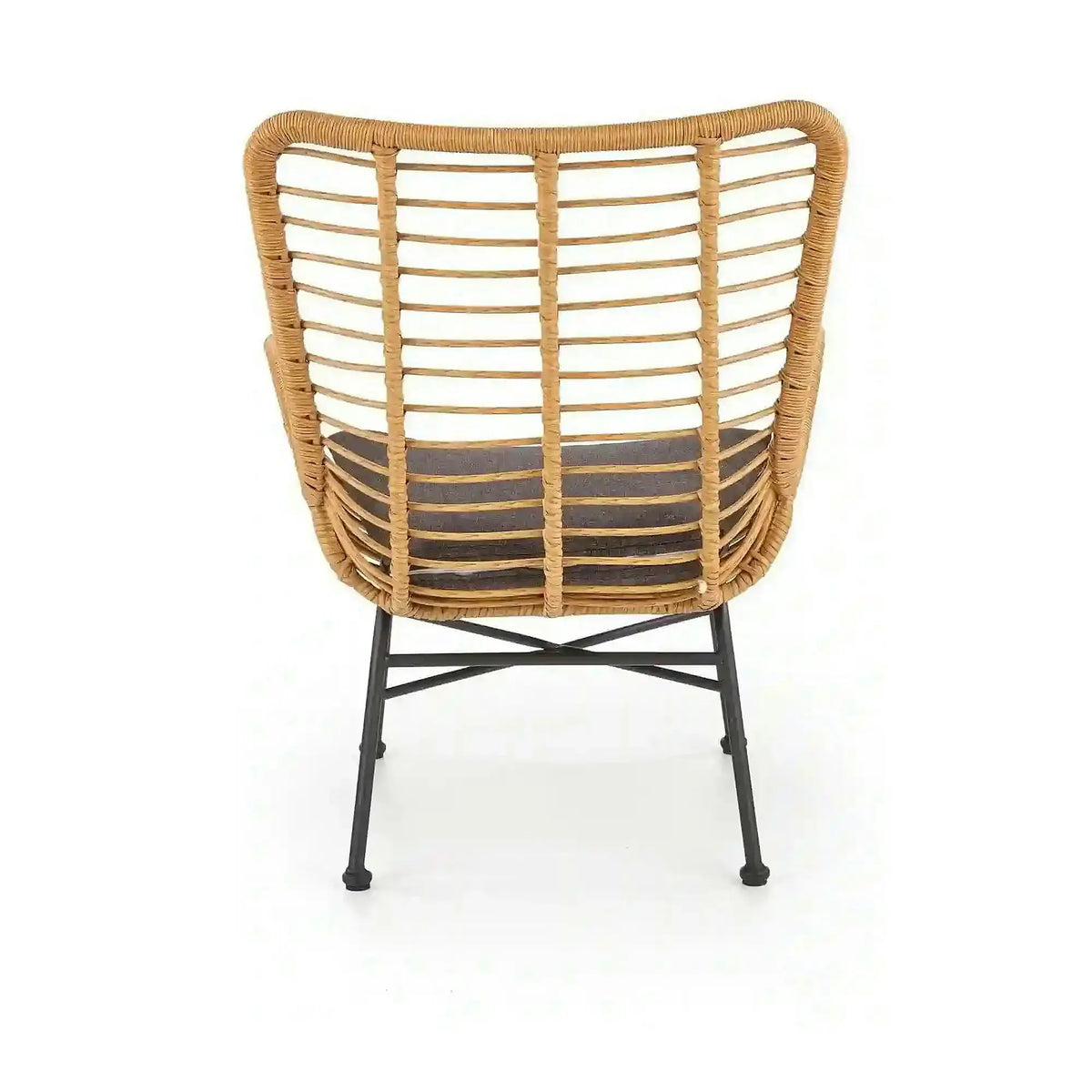 Fotoliu gradina IKARO, bej/gri, rattan sintetic/otel, 69x58x93x42 cm
