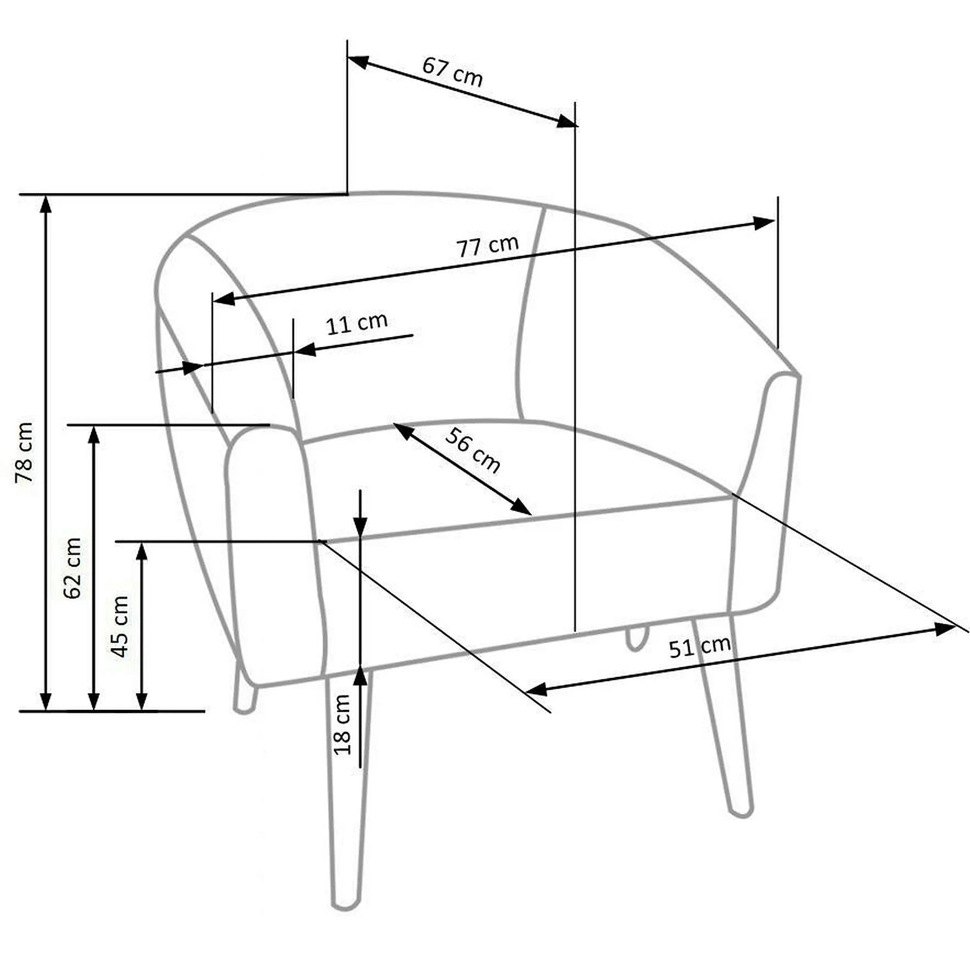 Fotoliu GRIFON 2, crem/stejar, stofa buclata/lemn, 77x67x78 cm