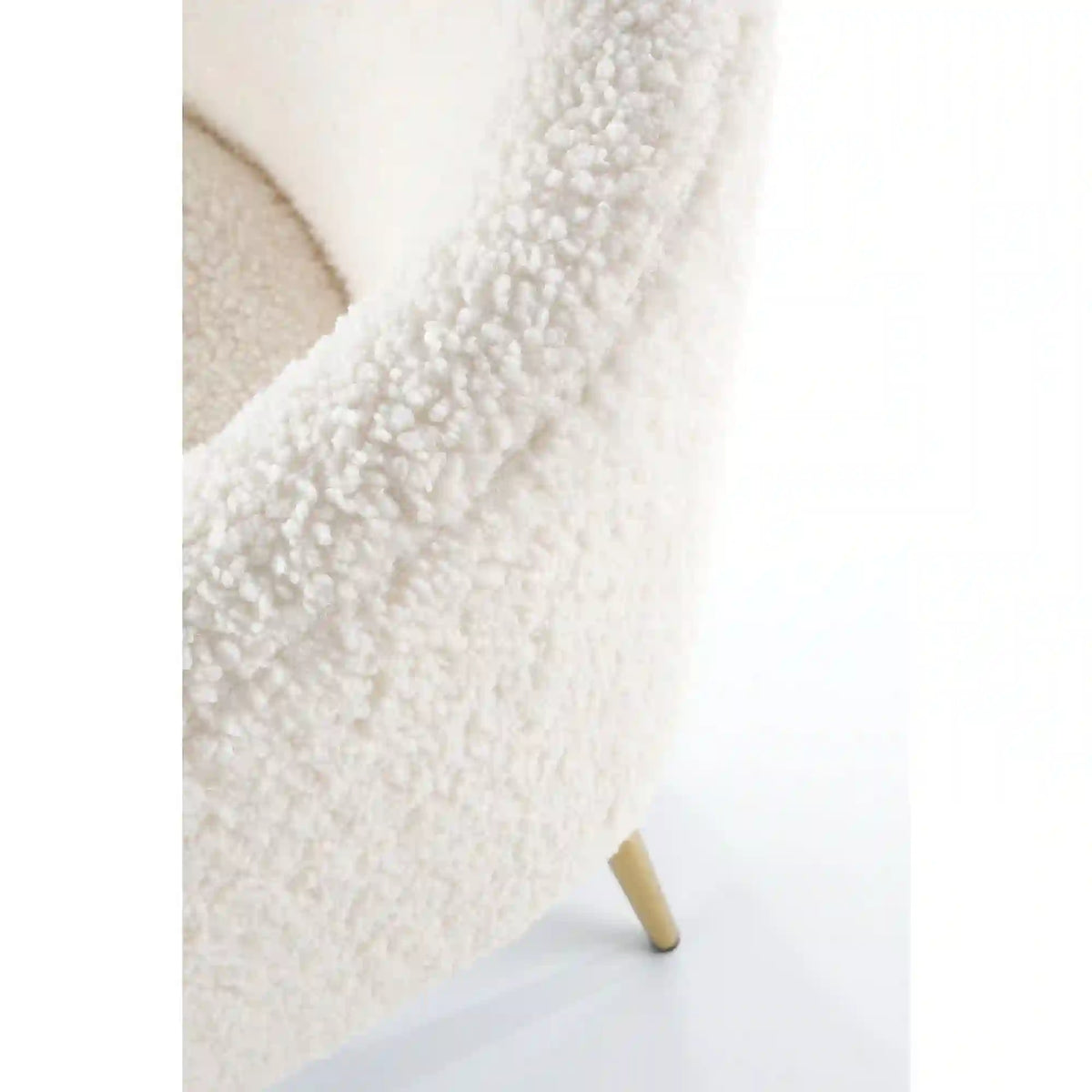 Fotoliu GRIFON 2, crem/stejar, stofa buclata/lemn, 77x67x78 cm