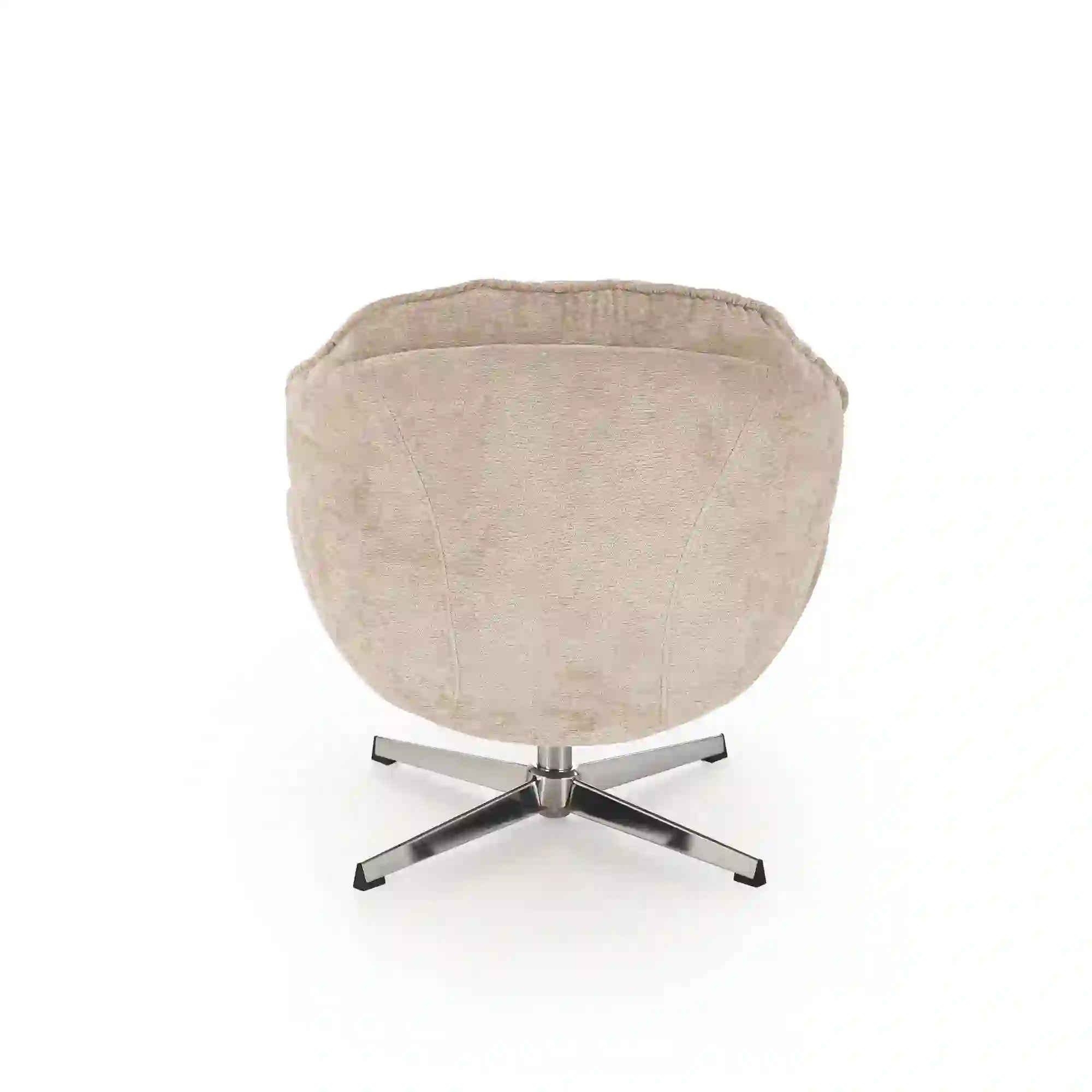 Fotoliu GUIDO, bej/crom, stofa clasica/metal, 80x84x81 cm