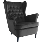 Fotoliu HARRY, stofa catifelata neagra - Bluvel 19, 82x92x101 cm