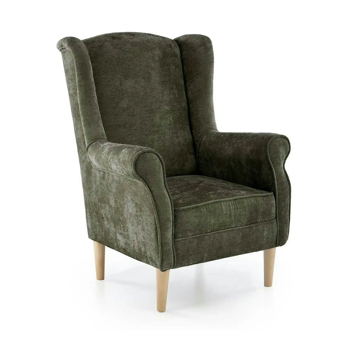Fotoliu HERMES, stofa verde olive - Markos 14/12, 80x80x110 cm
