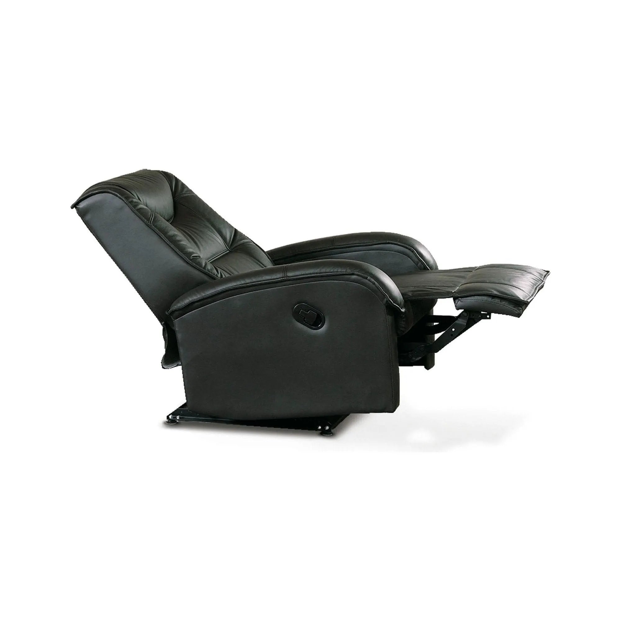 Fotoliu JEFF, negru, piele ecologica, 85x93/163x83/101 cm