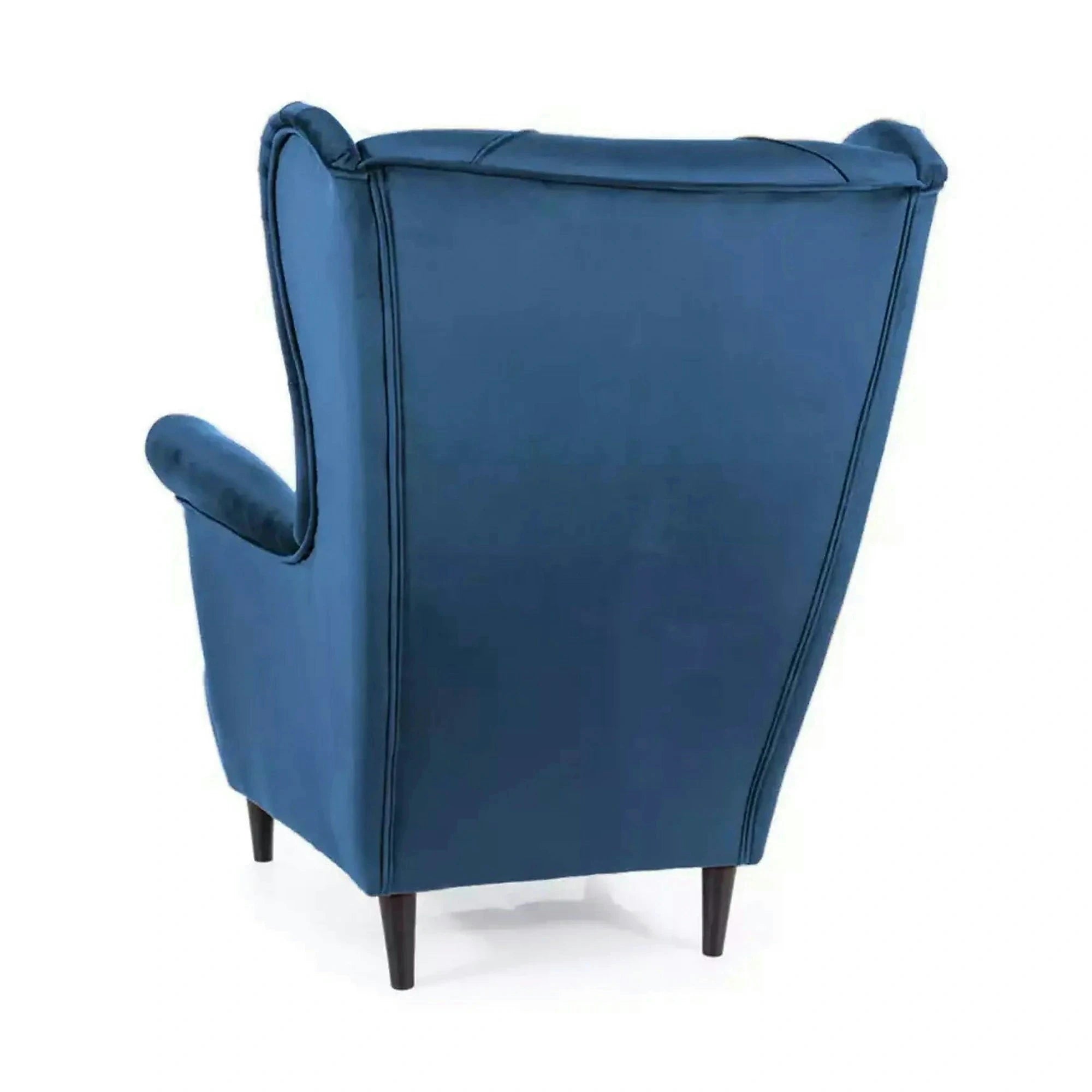 Fotoliu LADY, stofa catifelata albastra - Bluvel 86, 82x92x101 cm