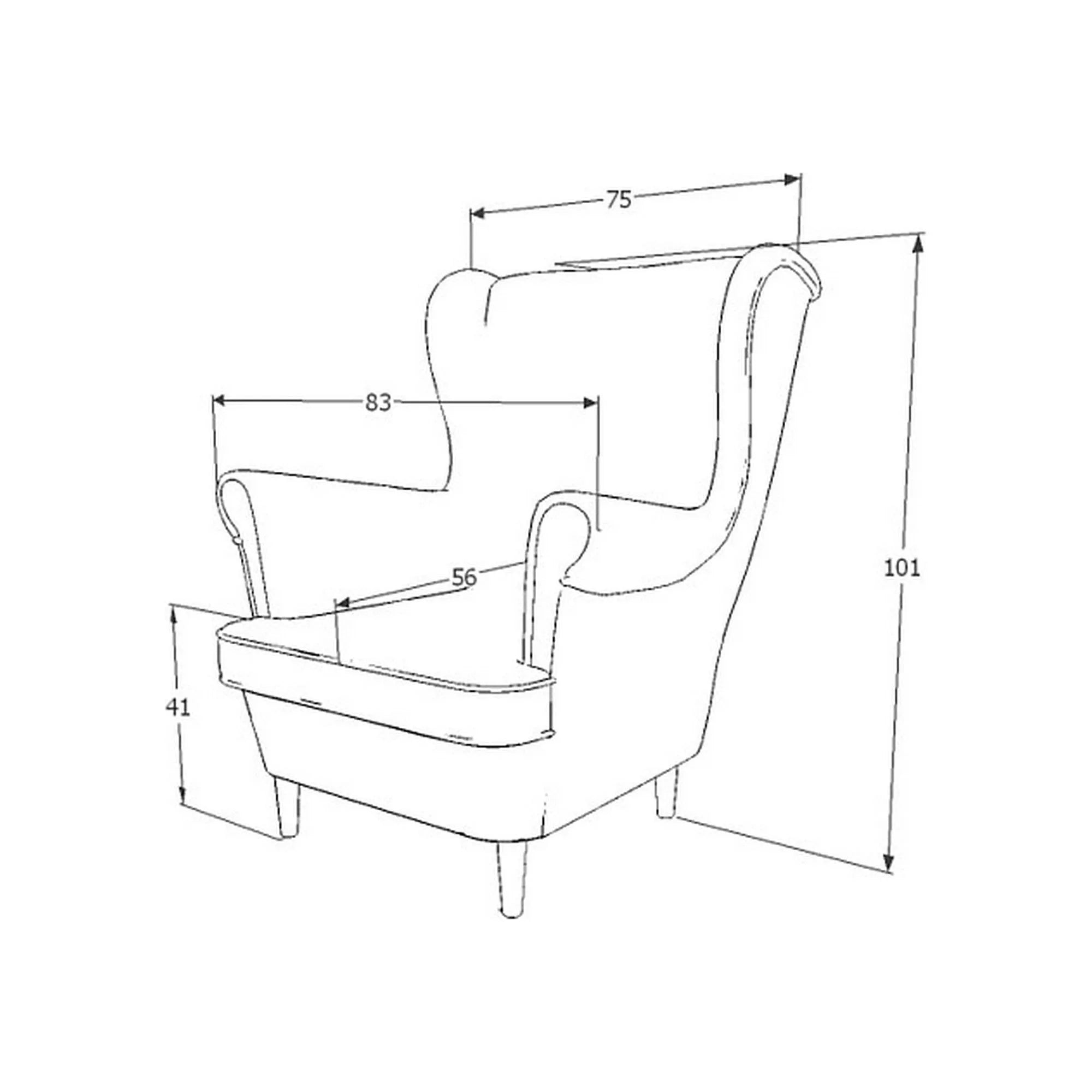 Fotoliu LADY, stofa catifelata bej - Bluvel 40, 82x92x101 cm