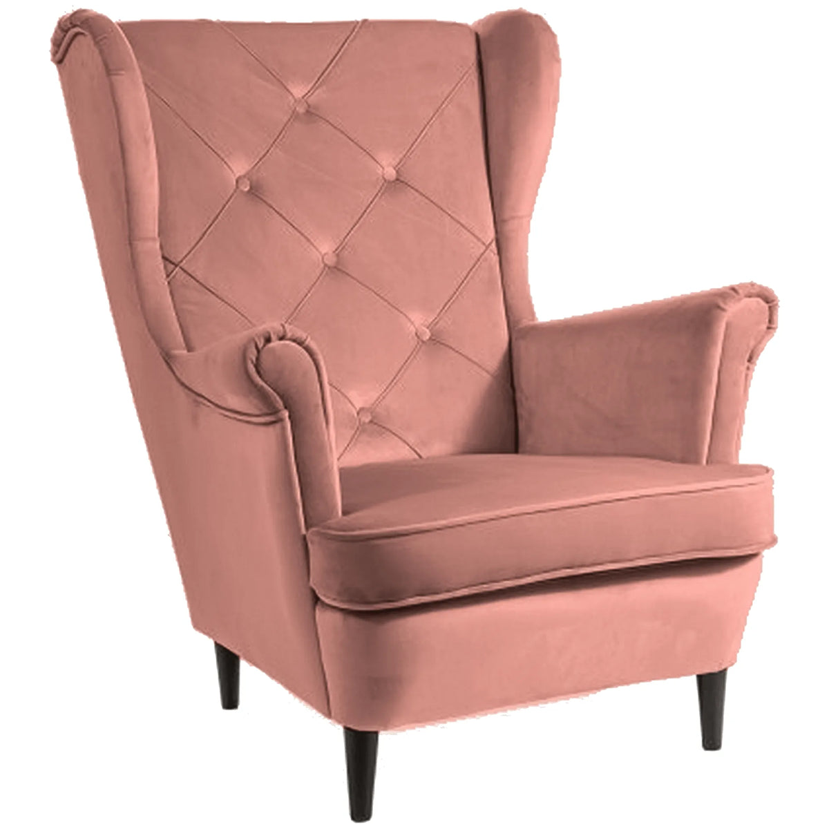 Fotoliu LADY, stofa catifelata roz antic - Bluvel 52, 82x92x101 cm