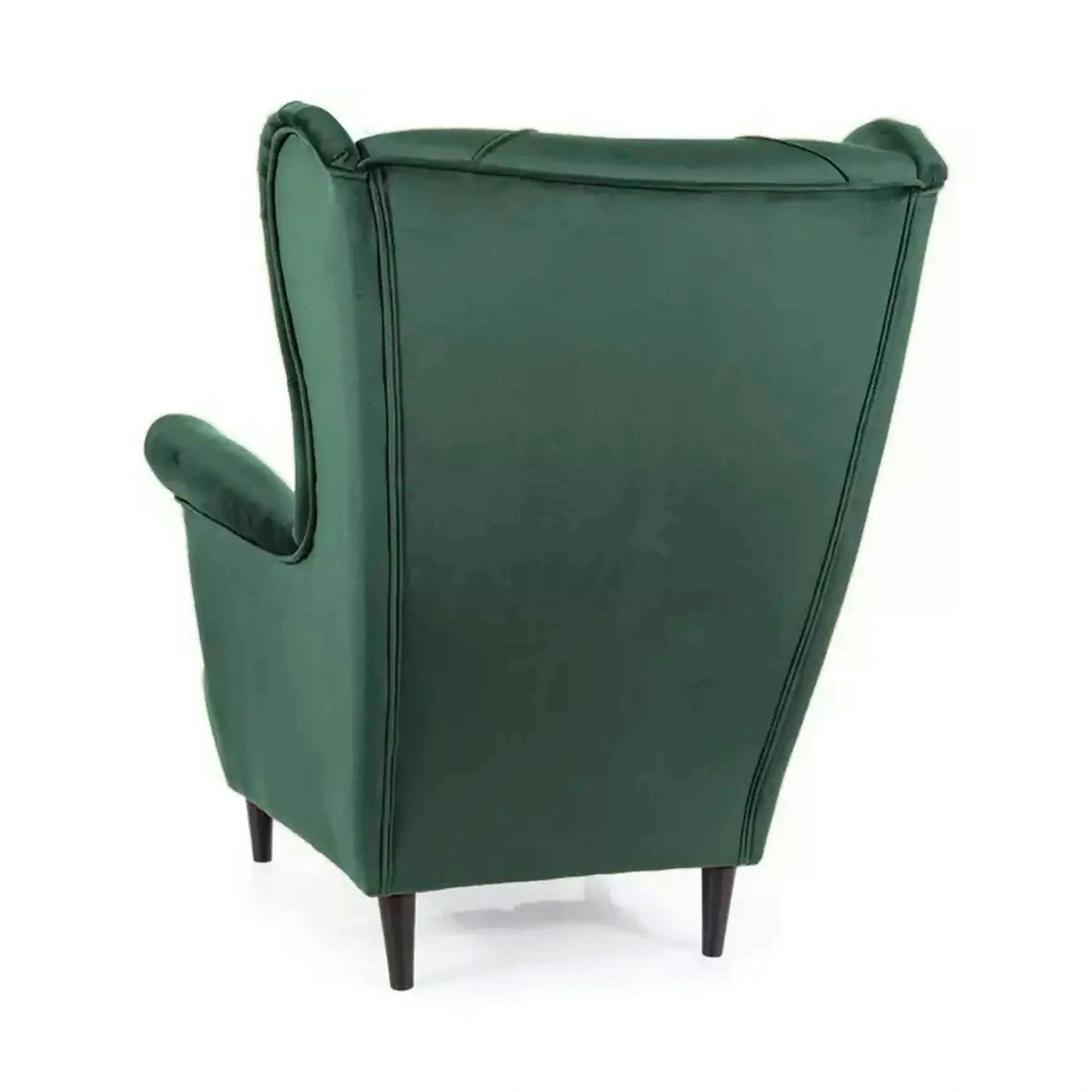 Fotoliu LADY, stofa catifelata verde - Bluvel 78, 82x92x101 cm