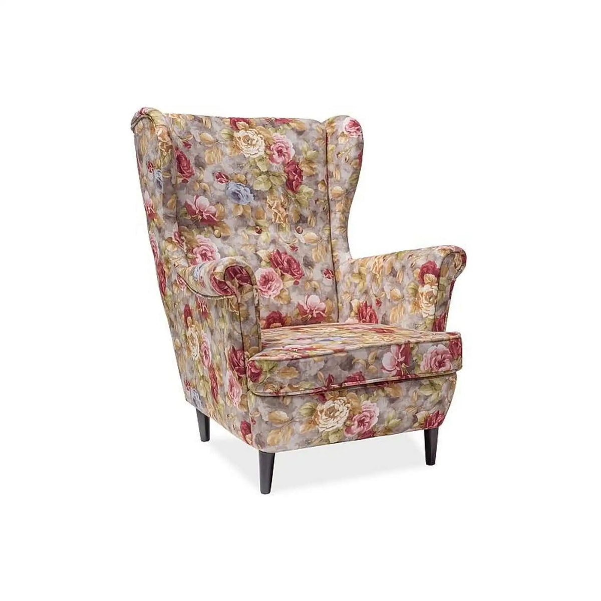 Fotoliu LORD WM 25, multicolor/wenge, stofa/lemn, 82x92x101 cm