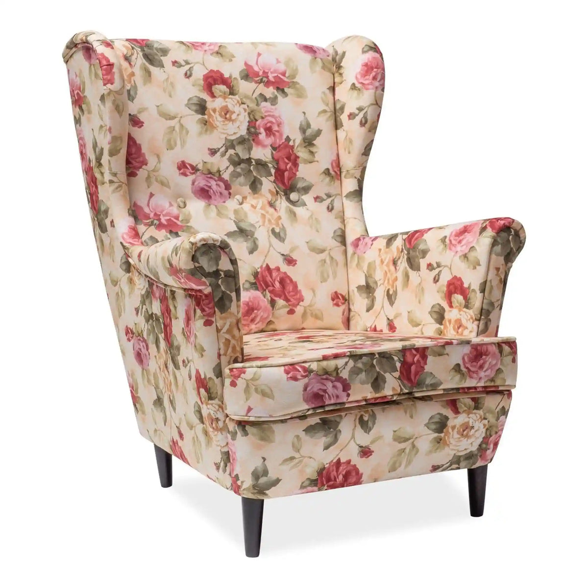 Fotoliu LORD WM 82, multicolor/wenge, stofa/lemn, 82x92x101 cm