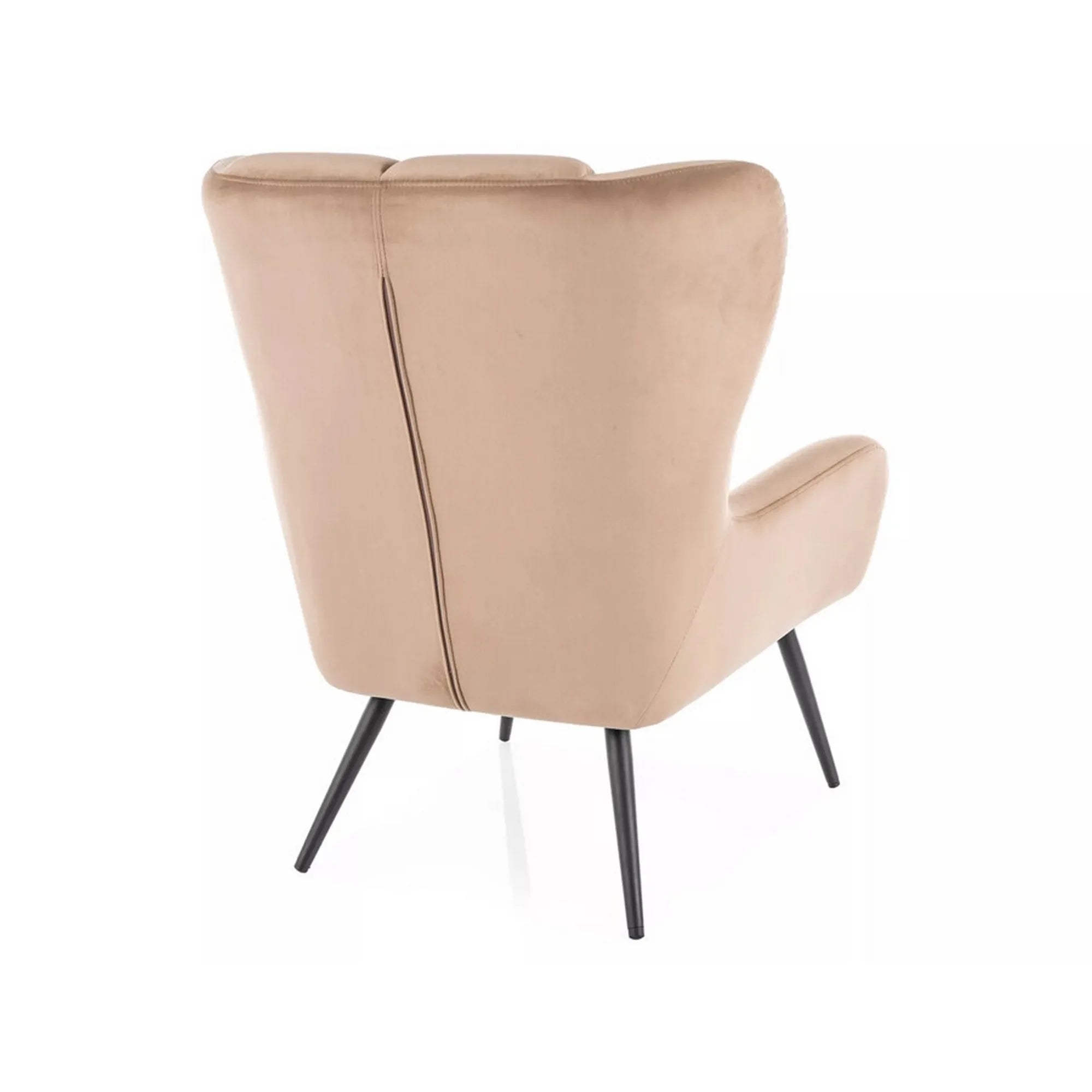 Fotoliu LOUIS, stofa catifelata bej - Bluvel 28, 75x87x91 cm