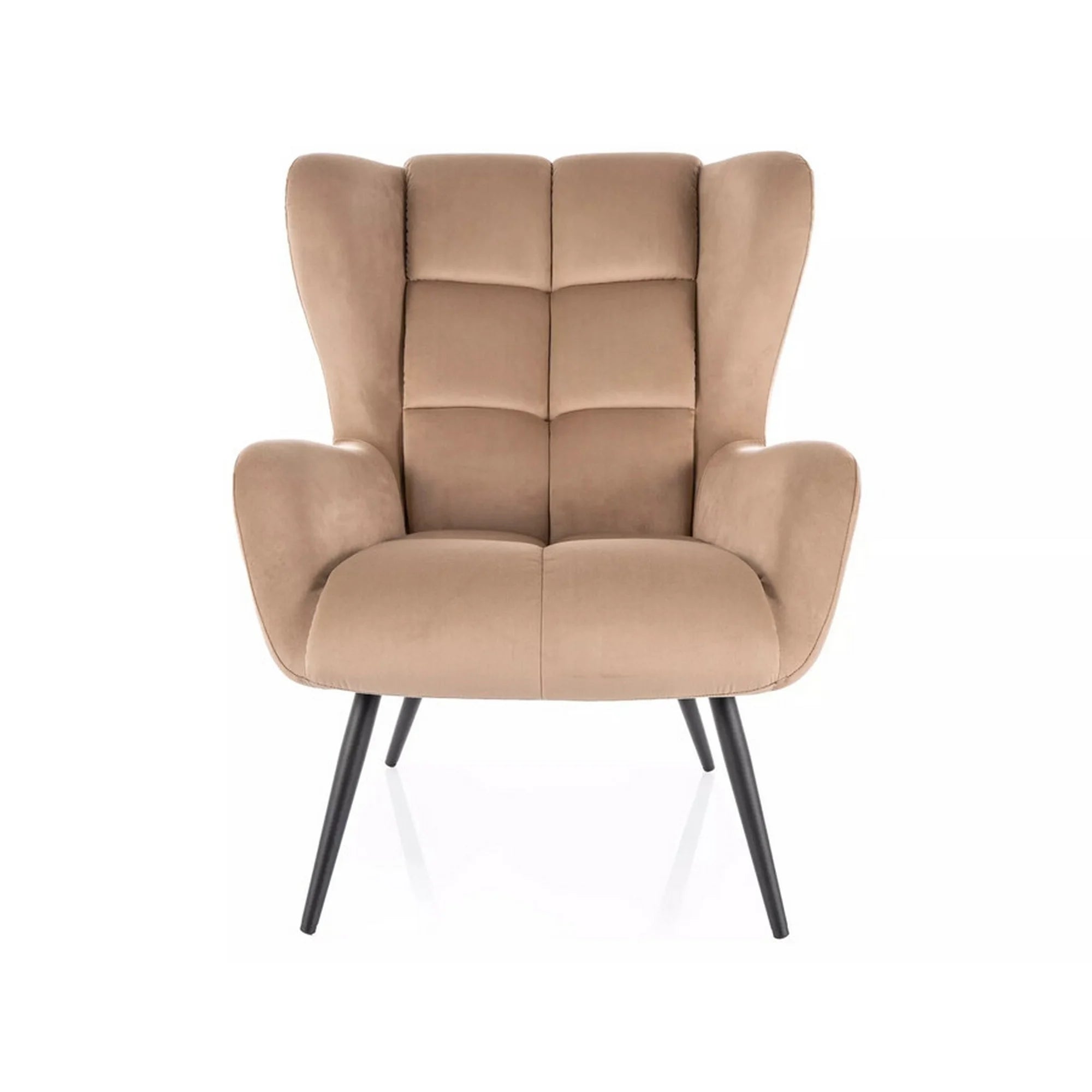 Fotoliu LOUIS, stofa catifelata bej - Bluvel 28, 75x87x91 cm