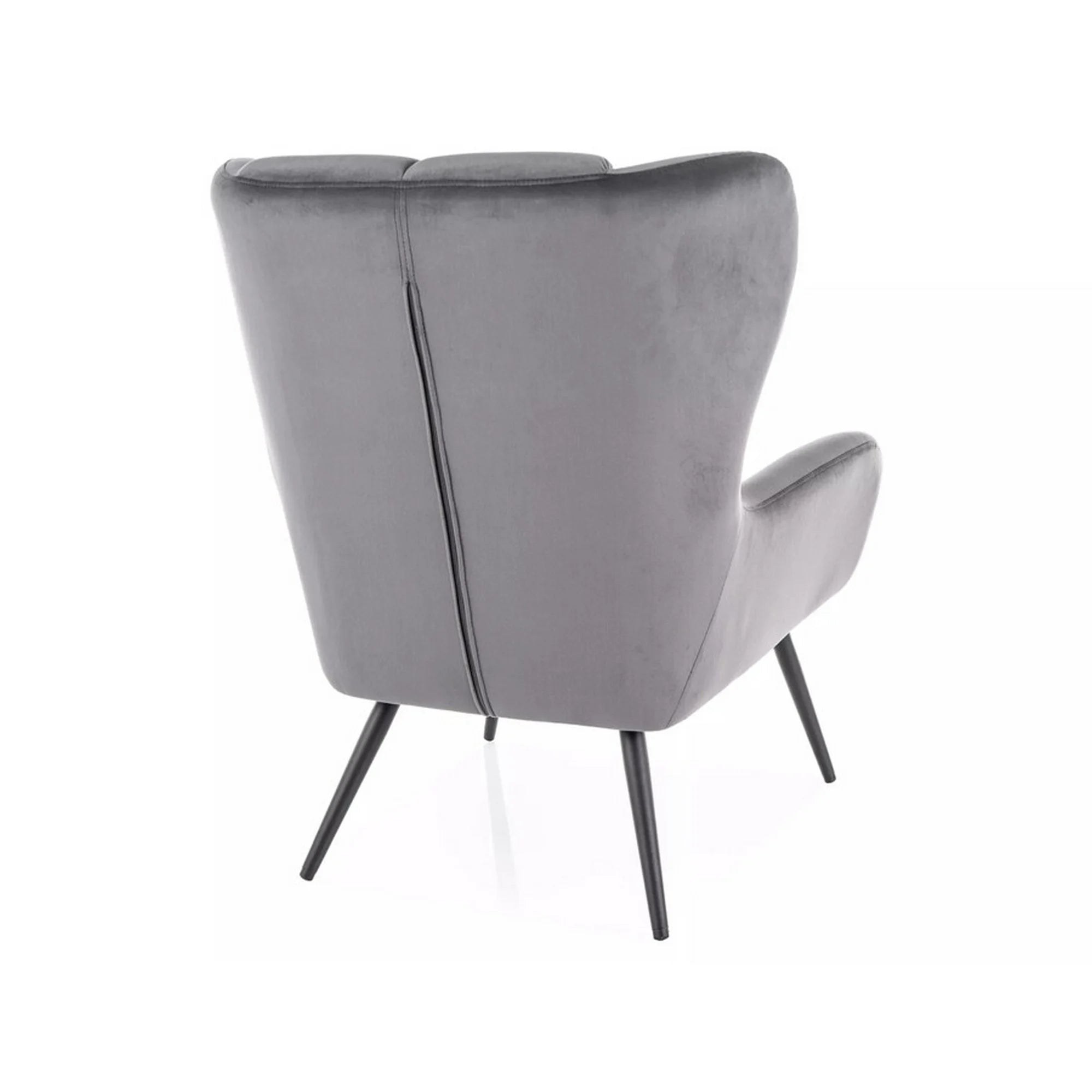 Fotoliu LOUIS, stofa catifelata gri - Bluvel 14, 75x87x91 cm