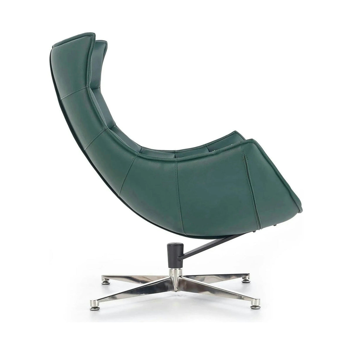 Fotoliu LUXOR, verde/crom, piele ecologica/otel inoxidabil, 86x84x96 cm