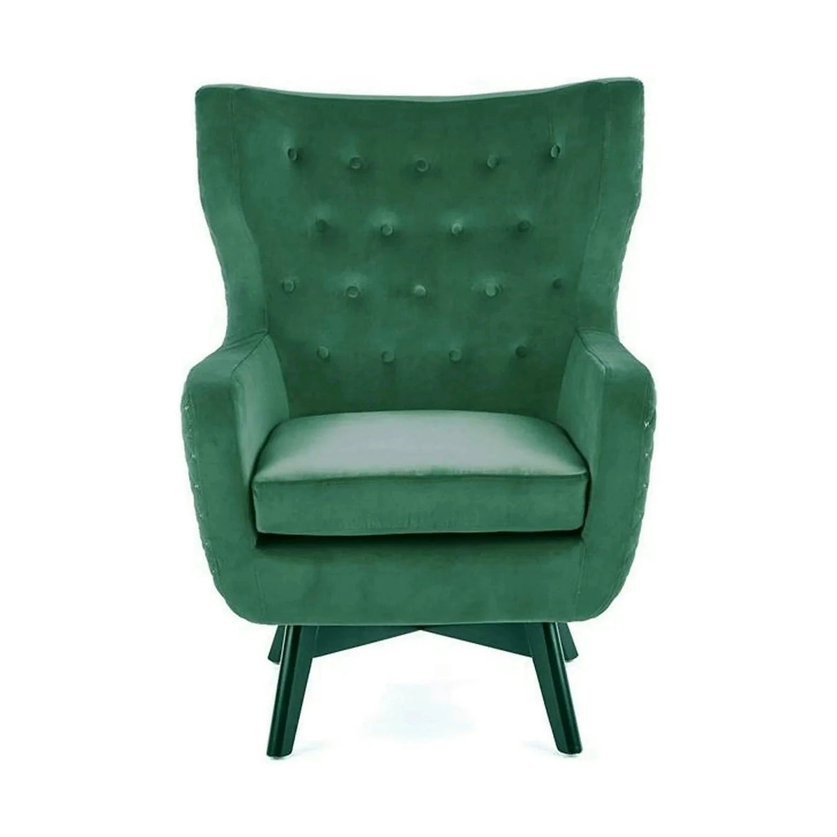 Fotoliu MARVEL, verde/negru, stofa catifelata, 75x83x103 cm