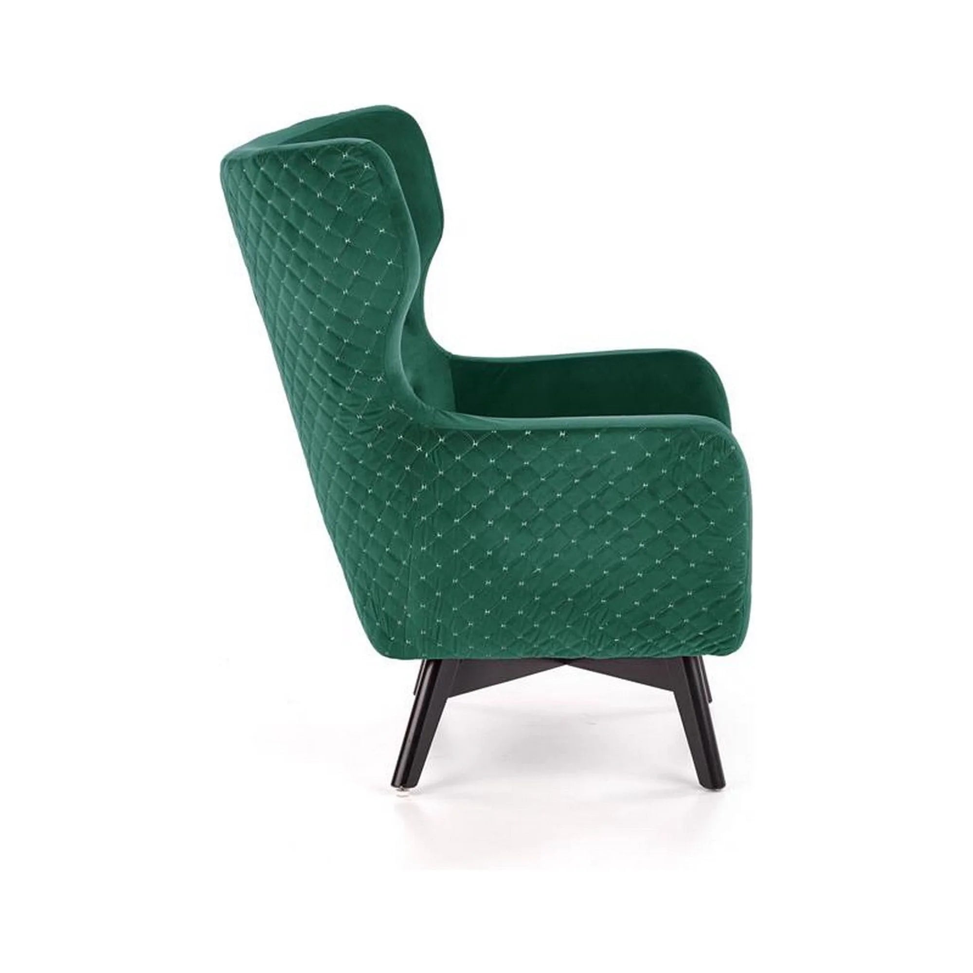 Fotoliu MARVEL, verde/negru, stofa catifelata, 75x83x103 cm