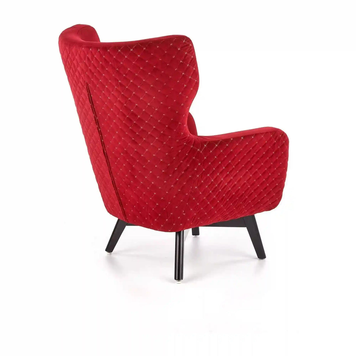 Fotoliu MARVEL, visiniu/negru, stofa catifelata/lemn, 75x83x103 cm