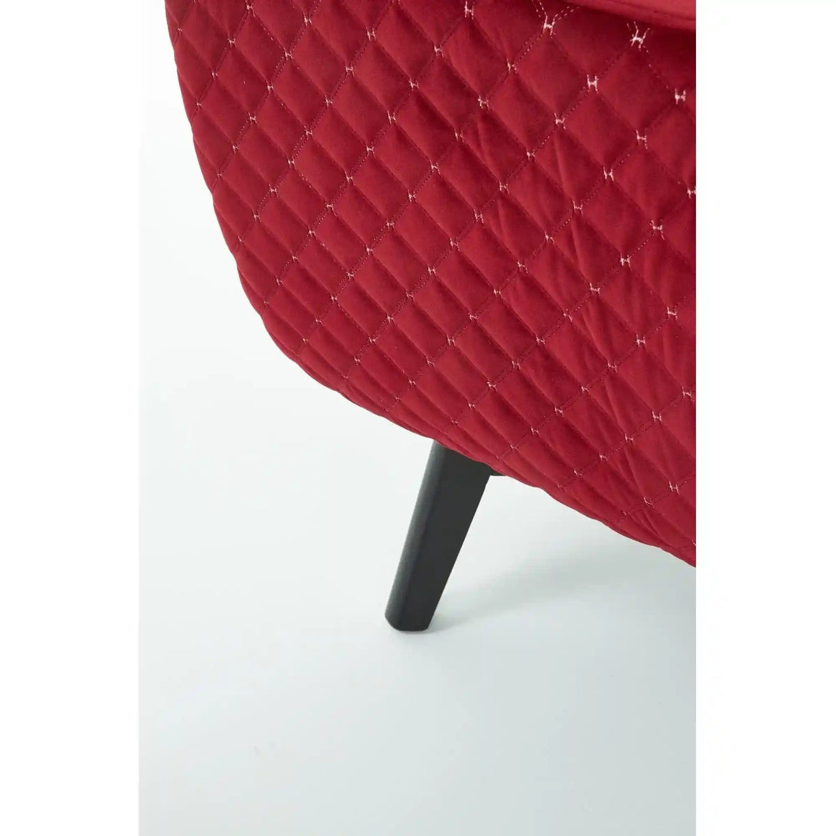 Fotoliu MARVEL, visiniu/negru, stofa catifelata/lemn, 75x83x103 cm