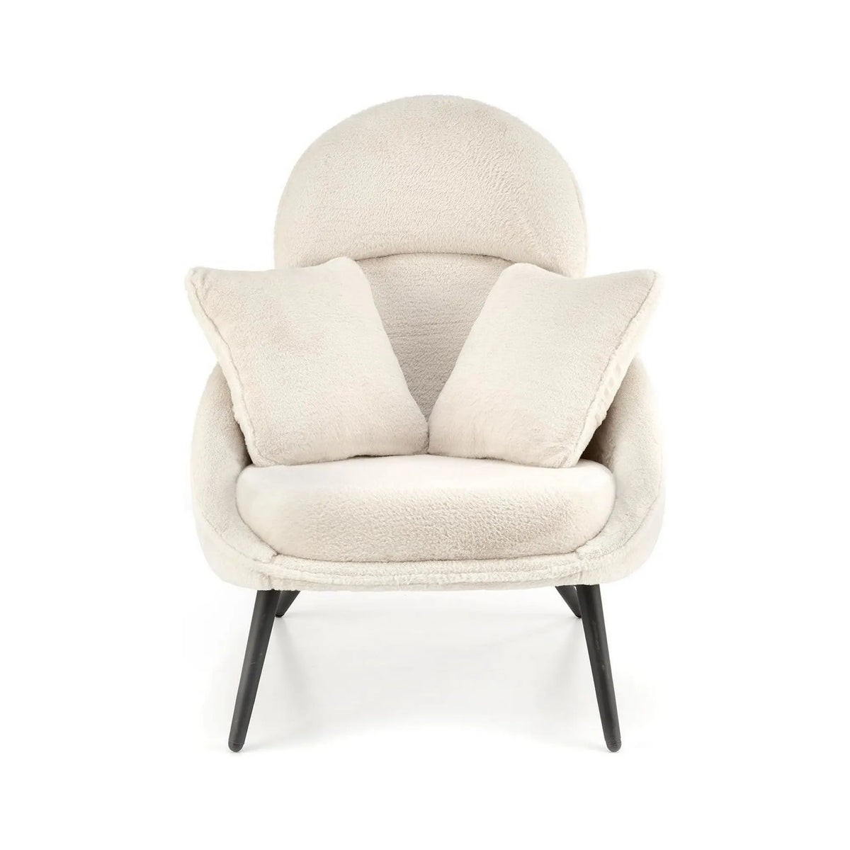 Scaun de relaxare modern MERRY, crem, stofa/otel, 80x90x95 cm