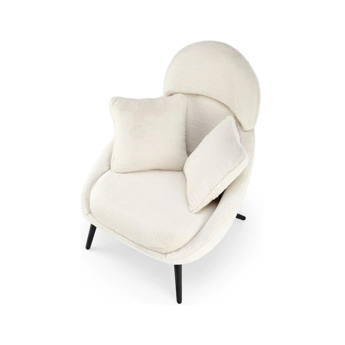 Scaun de relaxare modern MERRY, crem, stofa/otel, 80x90x95 cm