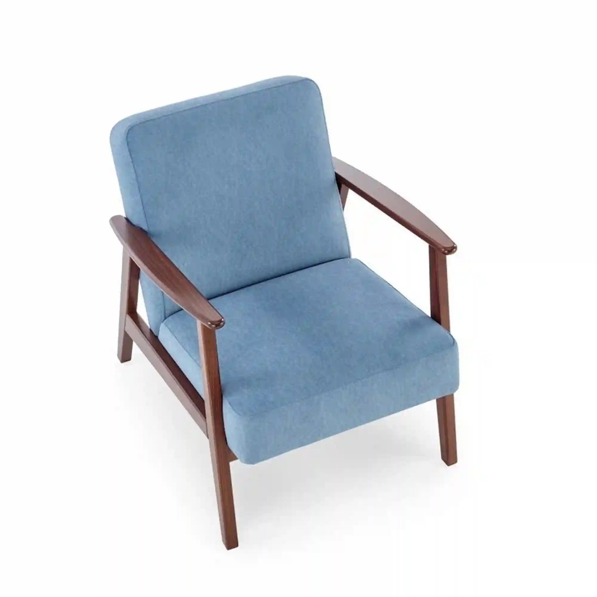 Fotoliu MILANO 1S, stofa catifelata albastru - Castel 74, 65x77x77 cm