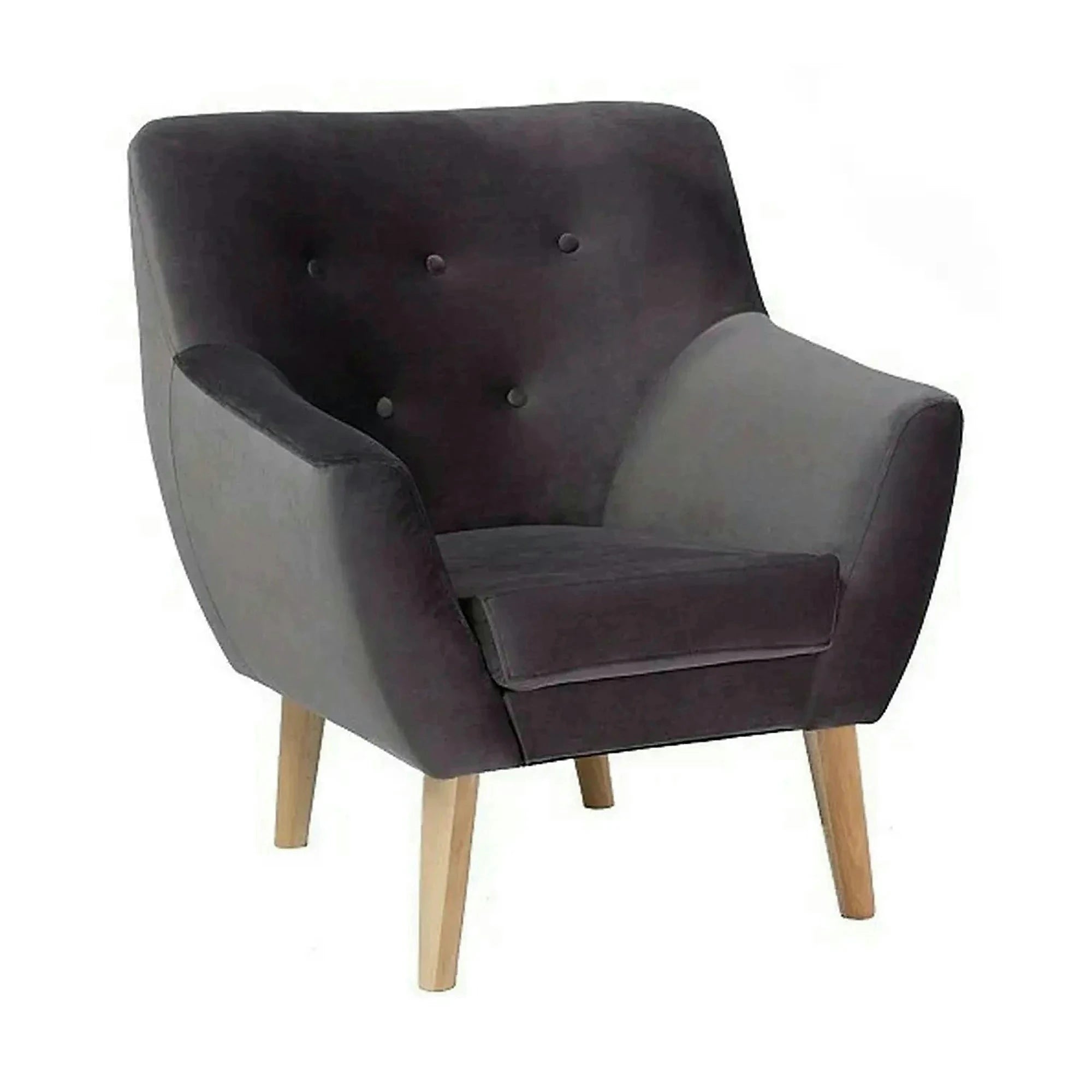 Fotoliu NORDIC 1, stofa catifelata gri - Bluvel 14, 76x75x90 cm