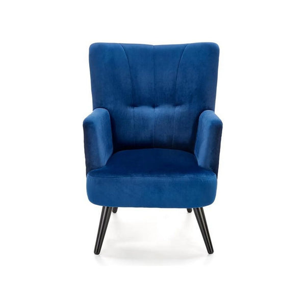 Fotoliu PAGONI, albastru, stofa catifelata, 67x82x95 cm